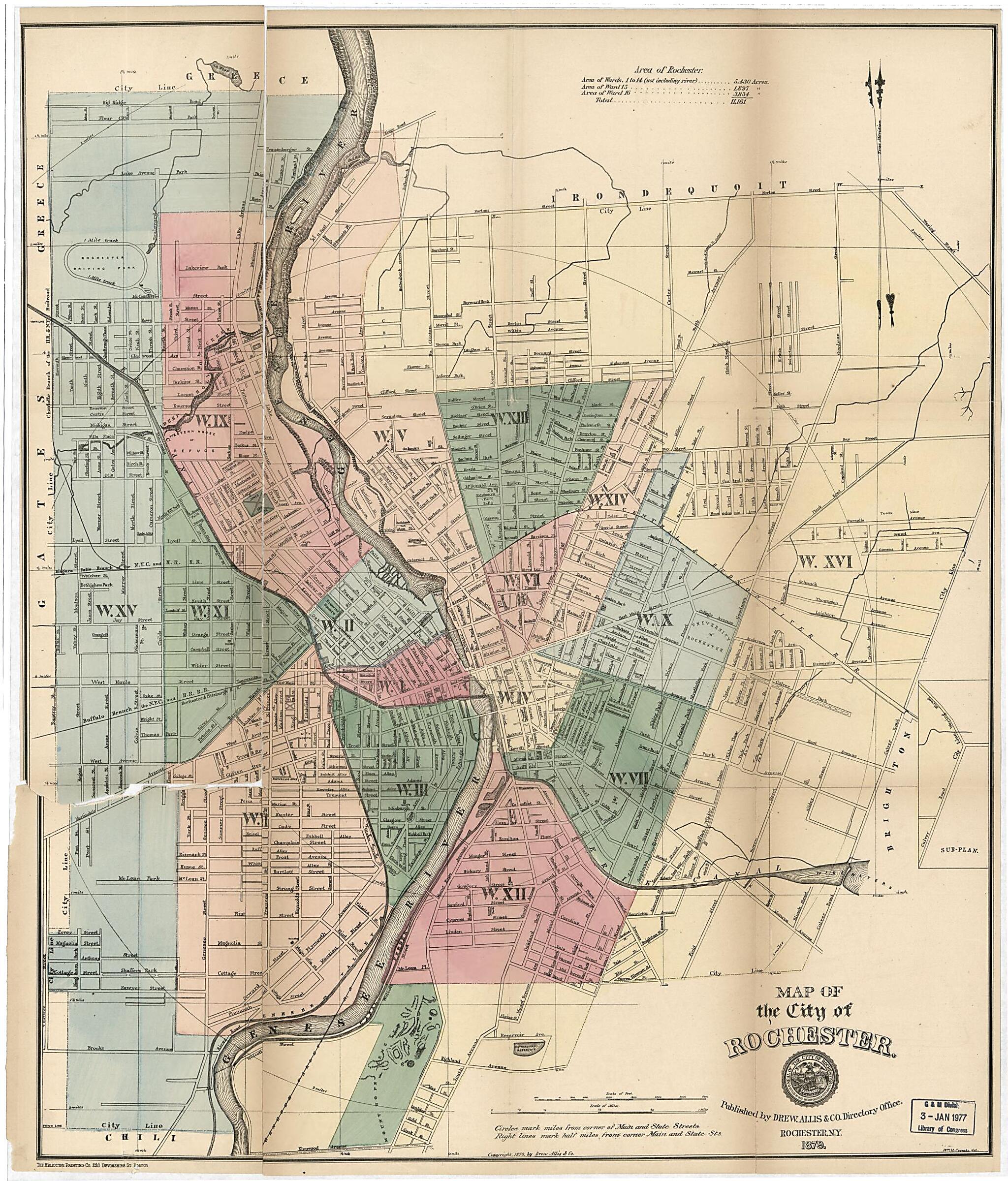 This old map of Map of the City of Rochester from 1879 was created by Wm. M. (William M.) Coombs, Allis & Co Drew in 1879