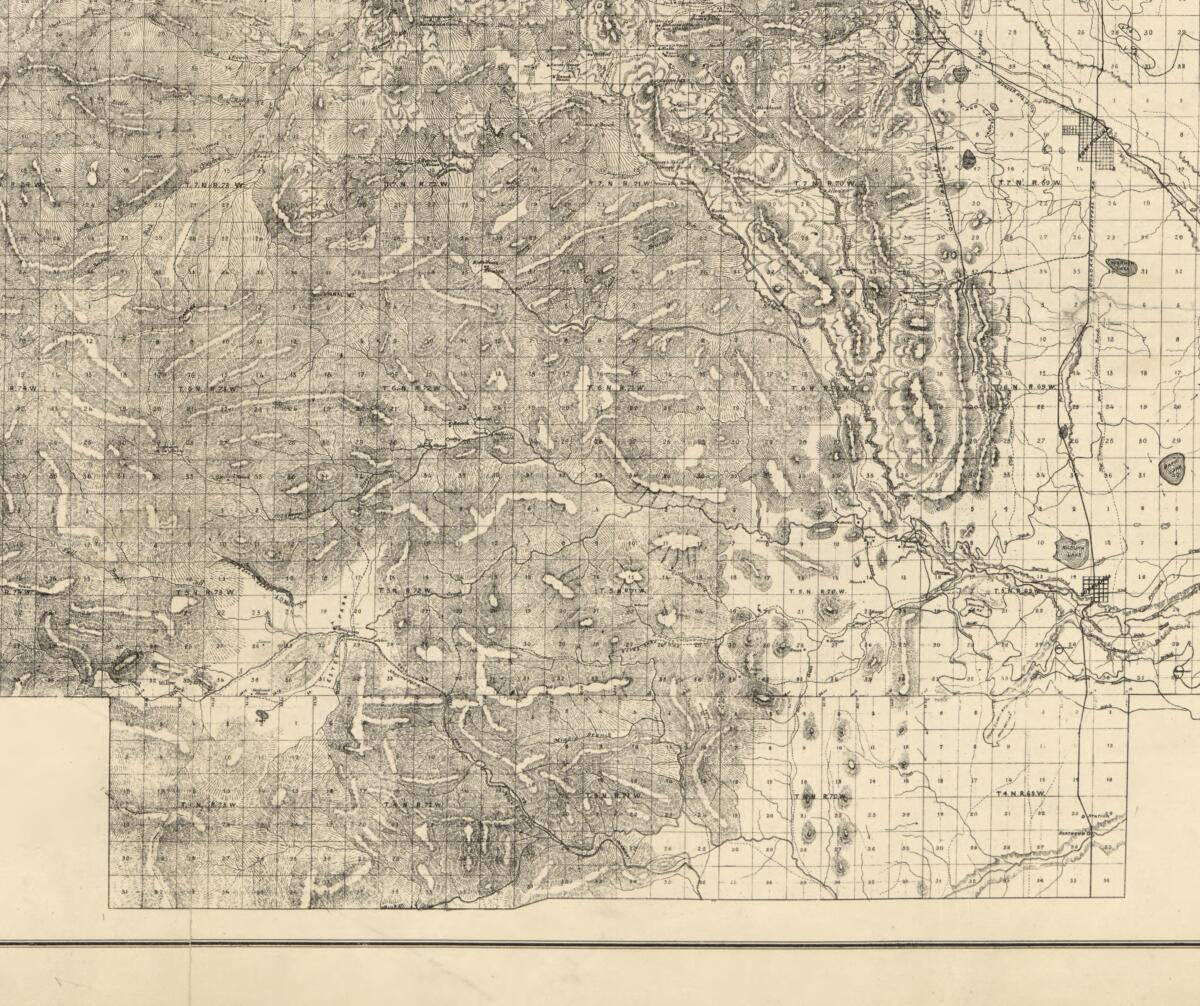 This old map of Map of Larimer County, Colorado : A.D. 1883 : Showing Public Roads, Irrigating Canals, Rail Roads, Road Districts, School Districts, Voting Precincts, and Complete Topography (Map A.D. 1883 of Larimer County, Colorado) from 1884 was creat