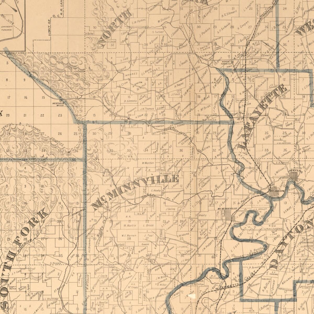 This old map of Map of Yamhill Co., Oregon. (Map of Yamhill County, Oregon) from 1879 was created by Publishers Lawrence & Ogilbe,  M. Schmidt & Co in 1879