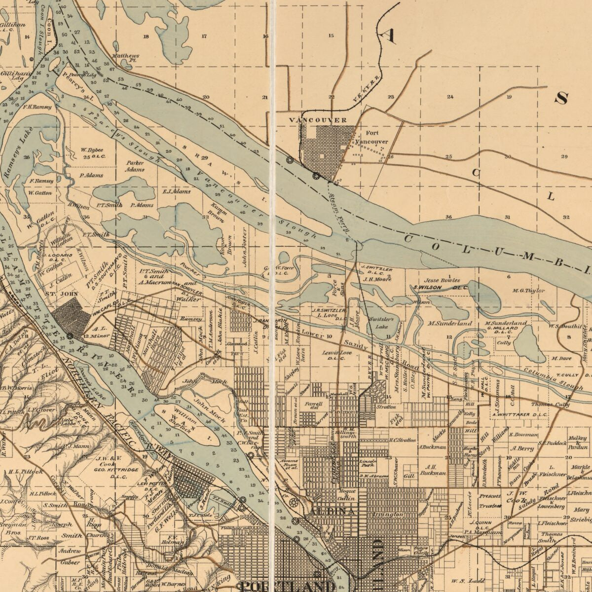 This old map of Map of Multnomah County, Oregon : Compiled from County Records, Railroad Surveys, and Other Official Data from 1889 was created by Robert A. Habersham,  Julius Bien & Co in 1889