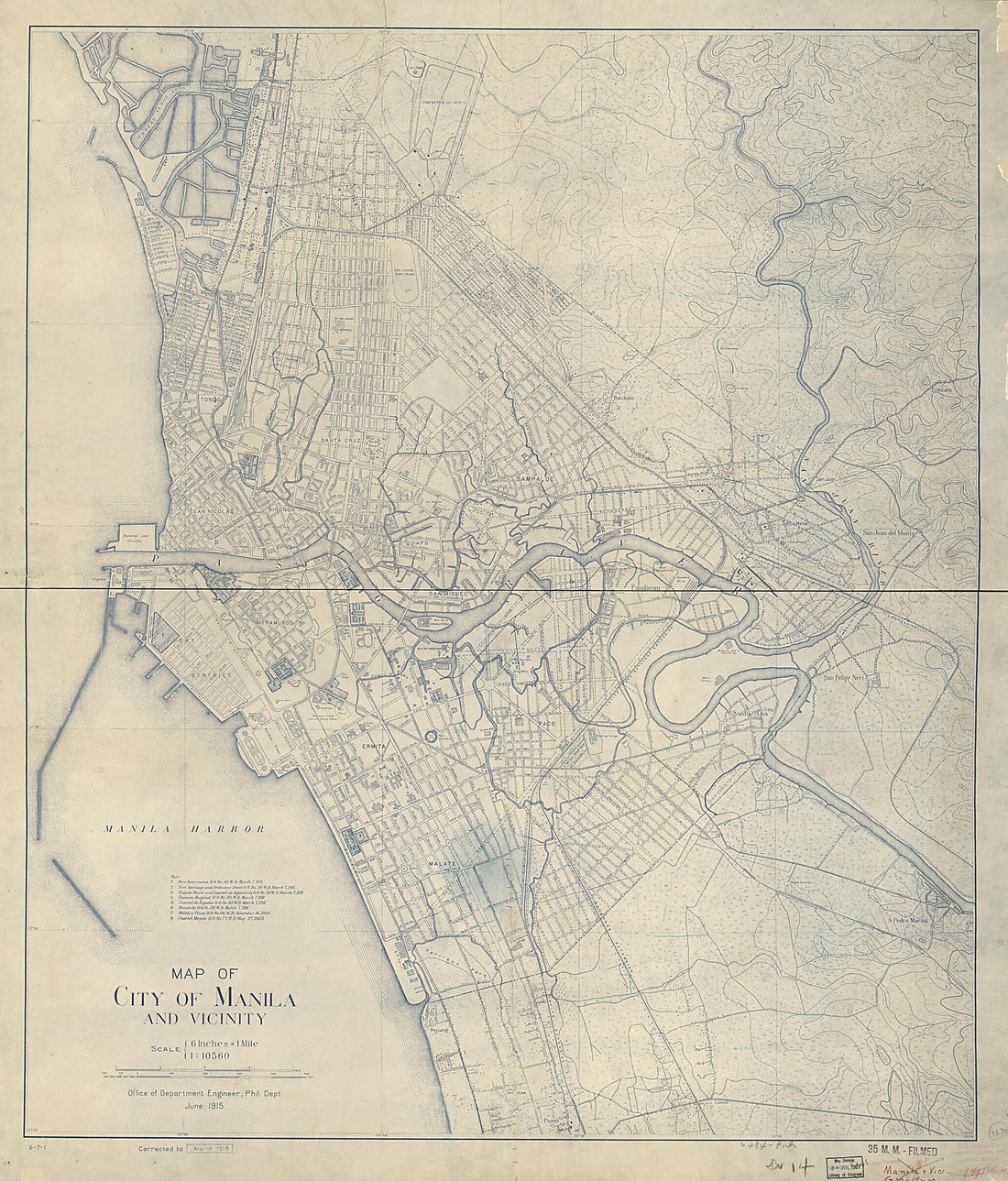 This old map of Map of City of Manila and Vicinity (City of Manila and Vicinity) from 1919 was created by in 1919