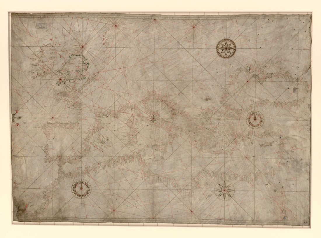 This old map of Portolan Chart of the Mediterranean, the Black Sea, and the Coasts of Europe and Northwest Africa from 1500 was created by in 1500