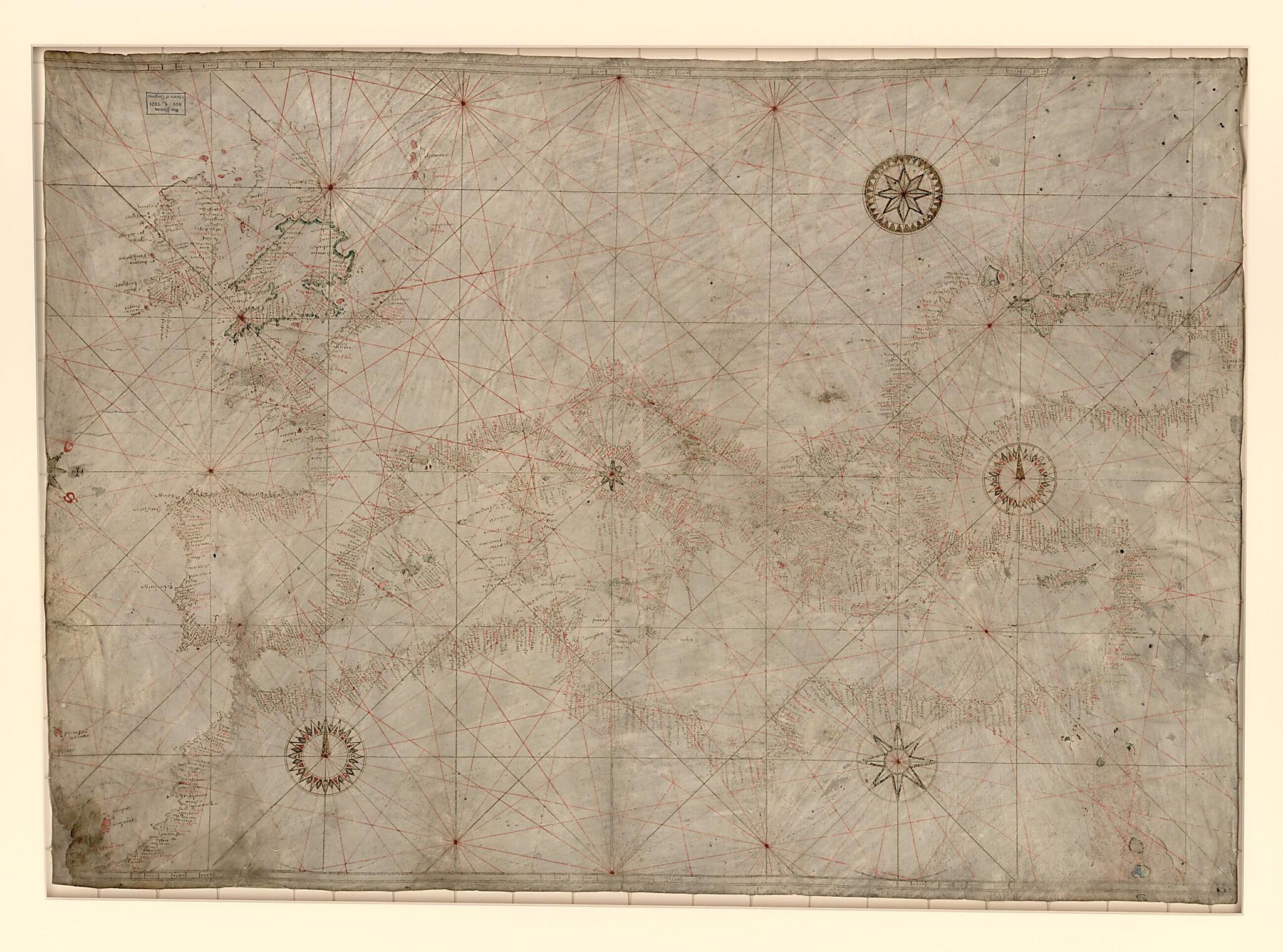This old map of Portolan Chart of the Mediterranean, the Black Sea, and the Coasts of Europe and Northwest Africa from 1500 was created by in 1500