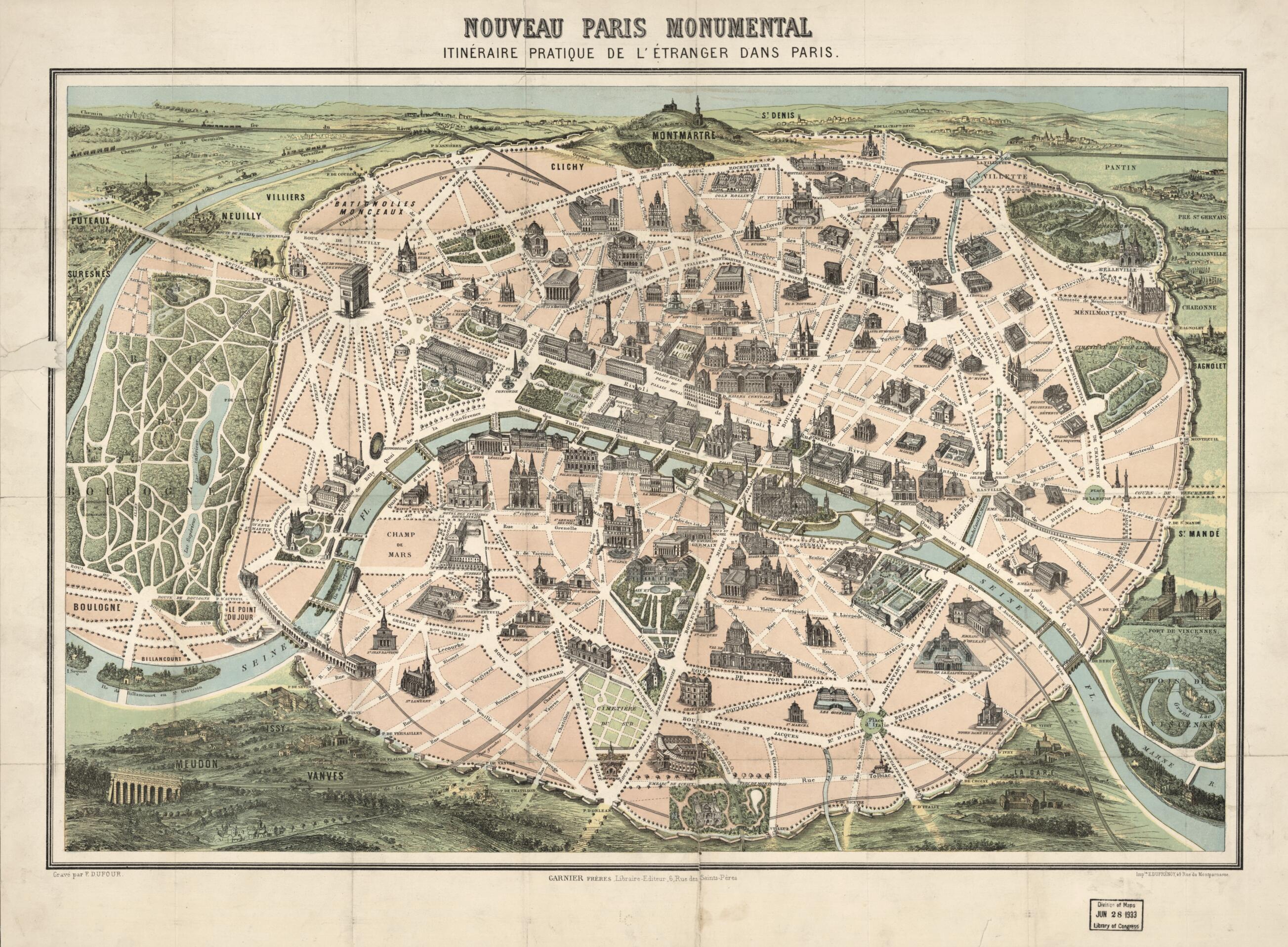 This old map of Nouveau Paris Monumental : Itinéraire Pratique De L&