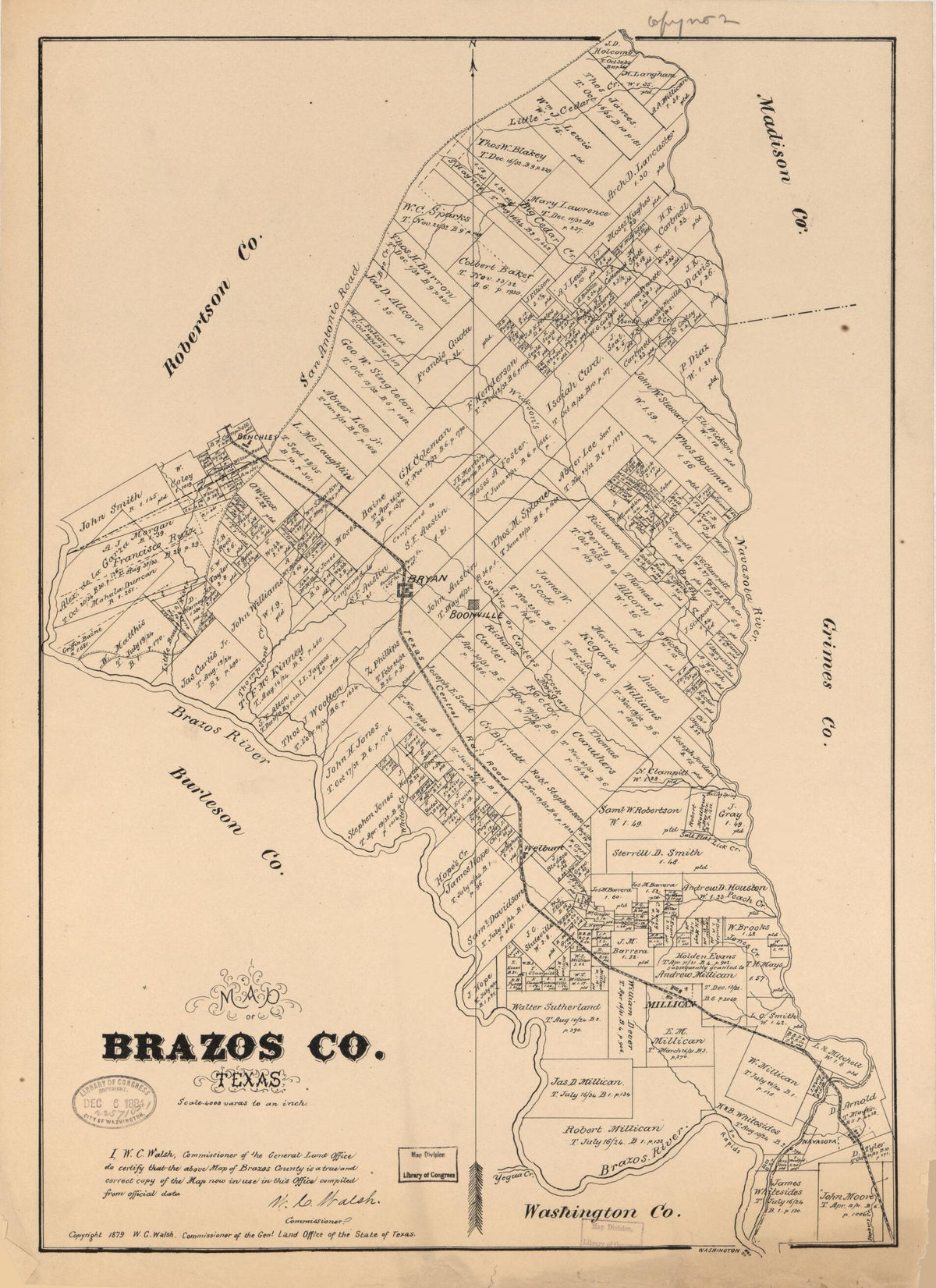 Map of Brazos Co., Texas (Map of Brazos County, Texas) 1879 by Relic Map Company