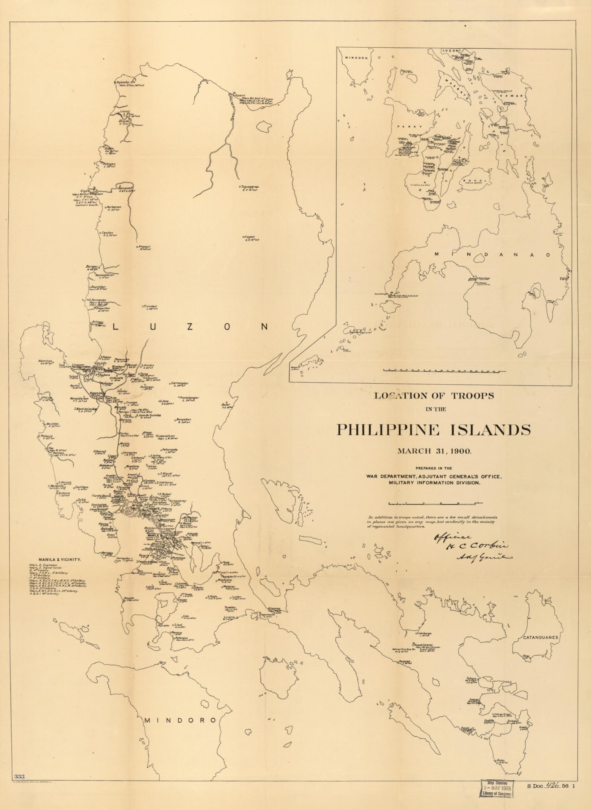 This old map of Location of Troops In the Philippine Islands, March 31, from 1900 was created by Norris Peters Co, General&