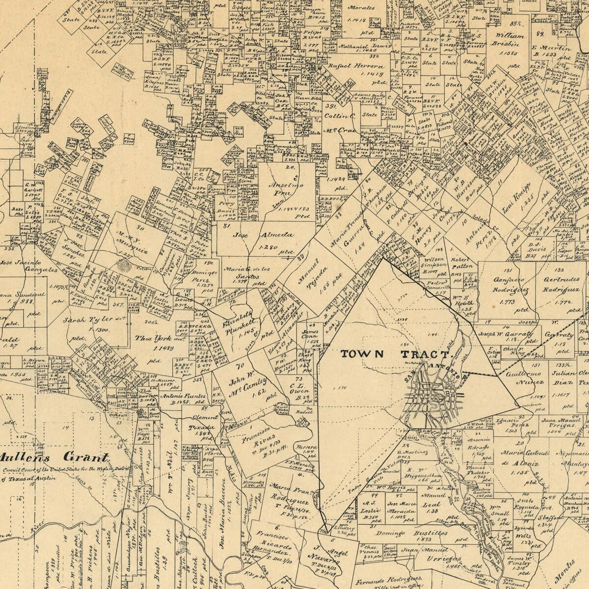 This old map of Map of Bexar County from 1879 was created by W. C. (William C.) Walsh in 1879