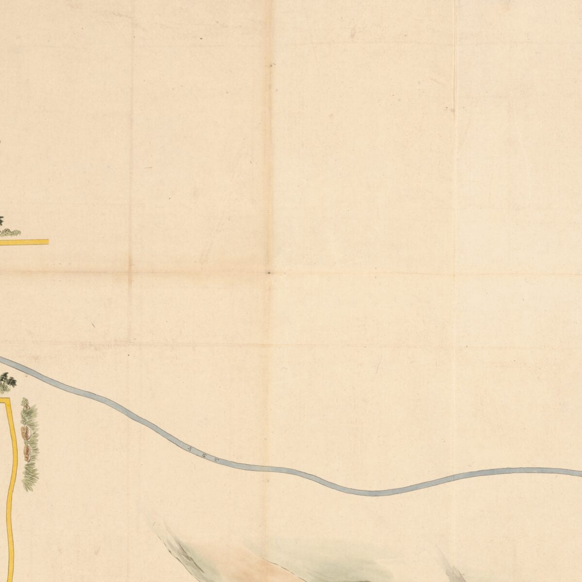 This old map of Fushimi Jōka Machiezu. (伏見城下町絵図) from 1595 was created by  in 1595