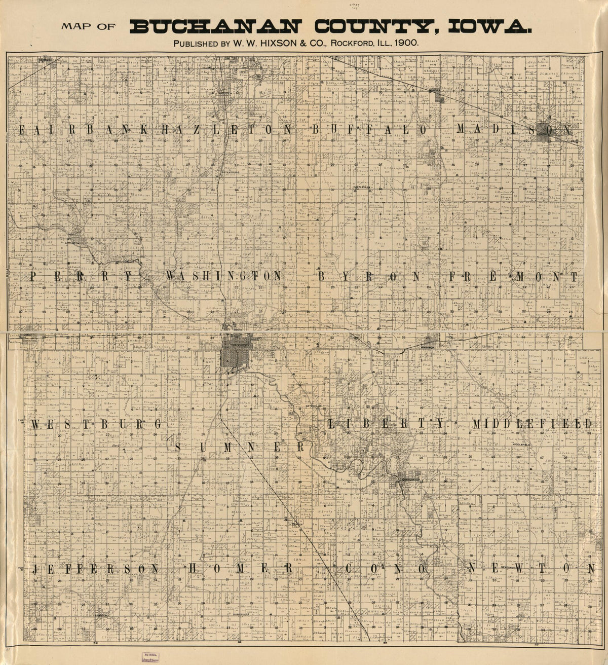 Map of Buchanan County, Iowa 1900 by Relic Map Company