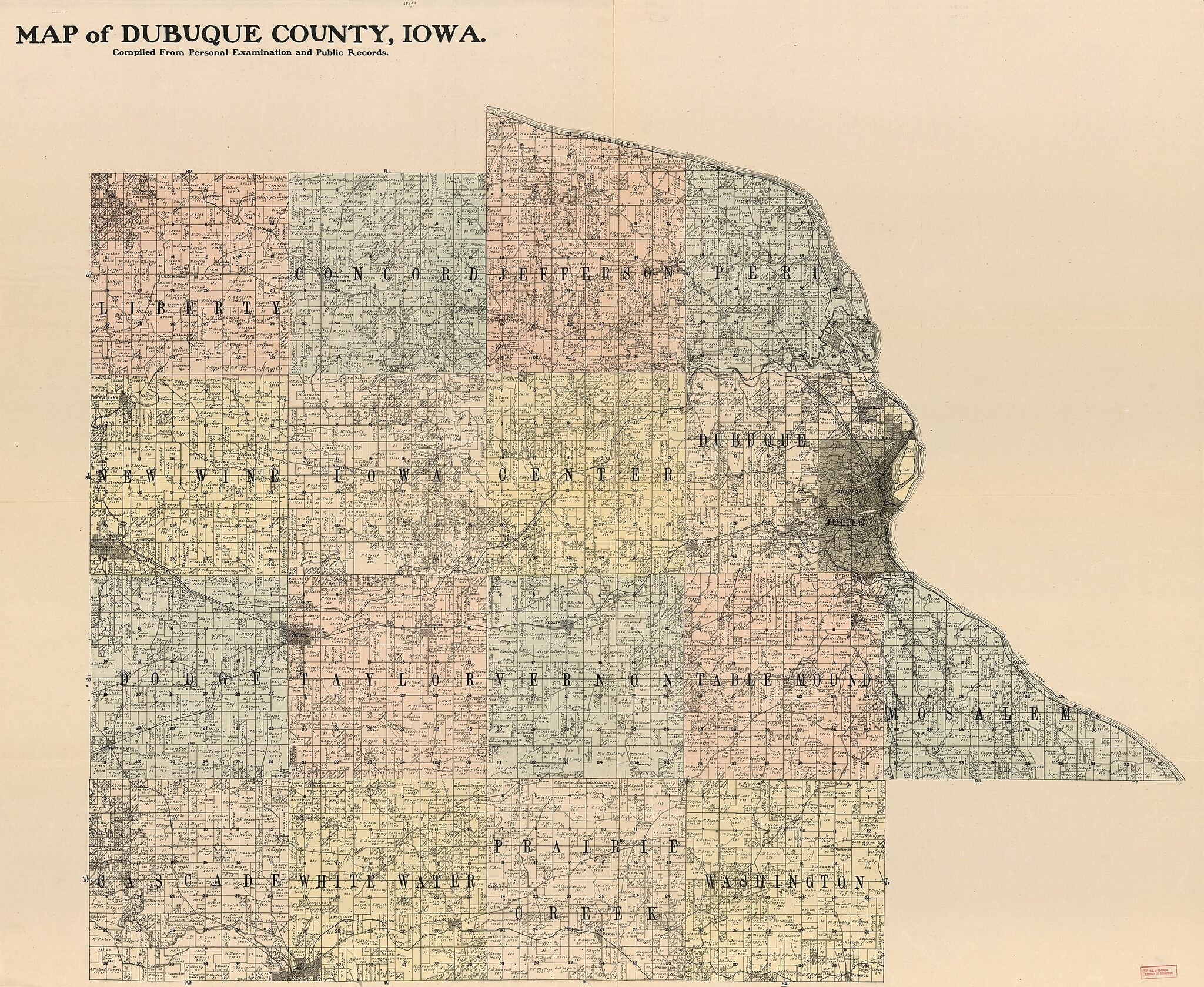 This old map of Map of Dubuque County, Iowa from 1900 was created by W.W. Hixson & Co in 1900