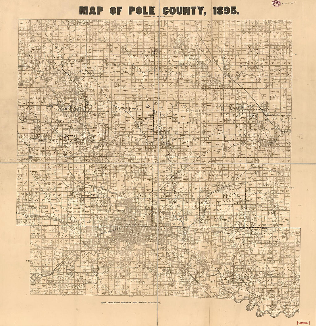 This old map of Map of Polk County, Iowa, from 1895 was created by in 1895