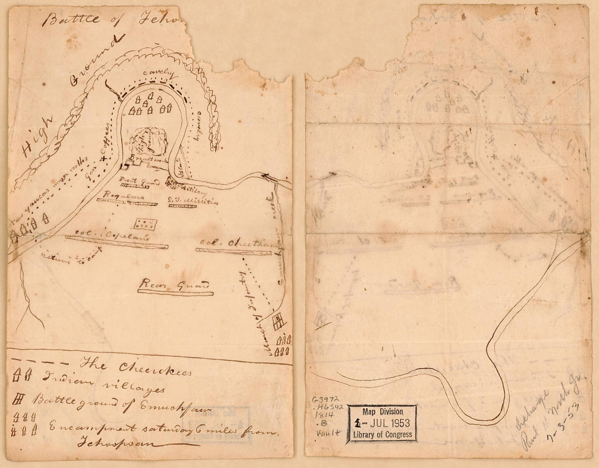 This old map of Battle of Tehoopca from 1814 was created by in 1814
