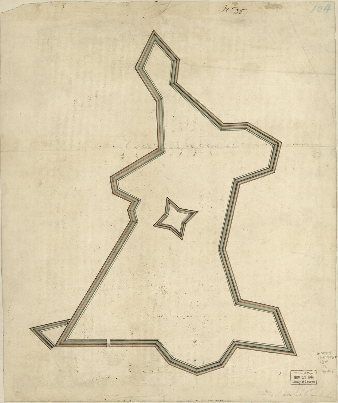 This old map of Fort Green, New York from 1814 was created by United States. War Department. Office of the Chief of Engineers in 1814