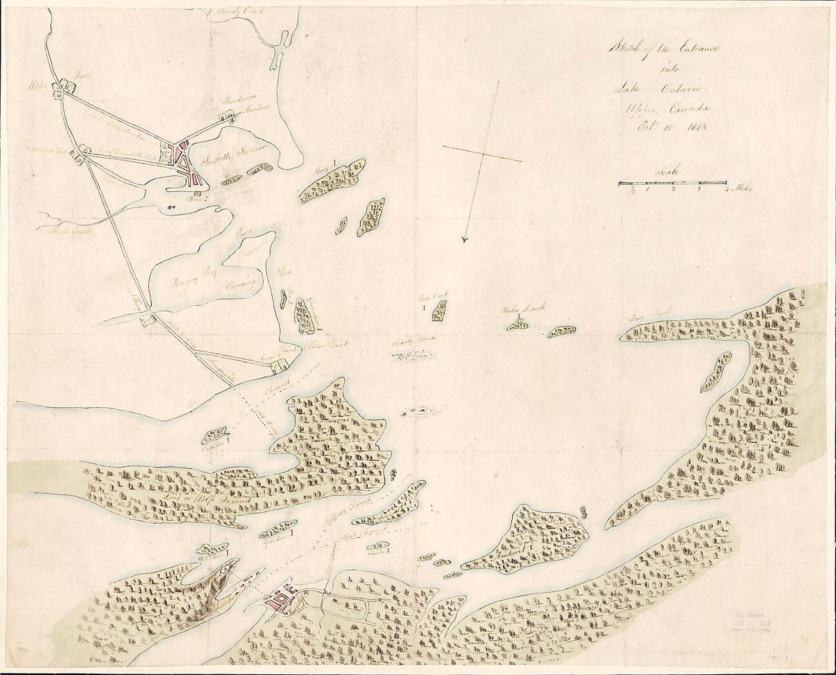 Sketch of the Entrance Into Lake Ontario, Upper Canada Octr. 15 1813 by Relic Map Company