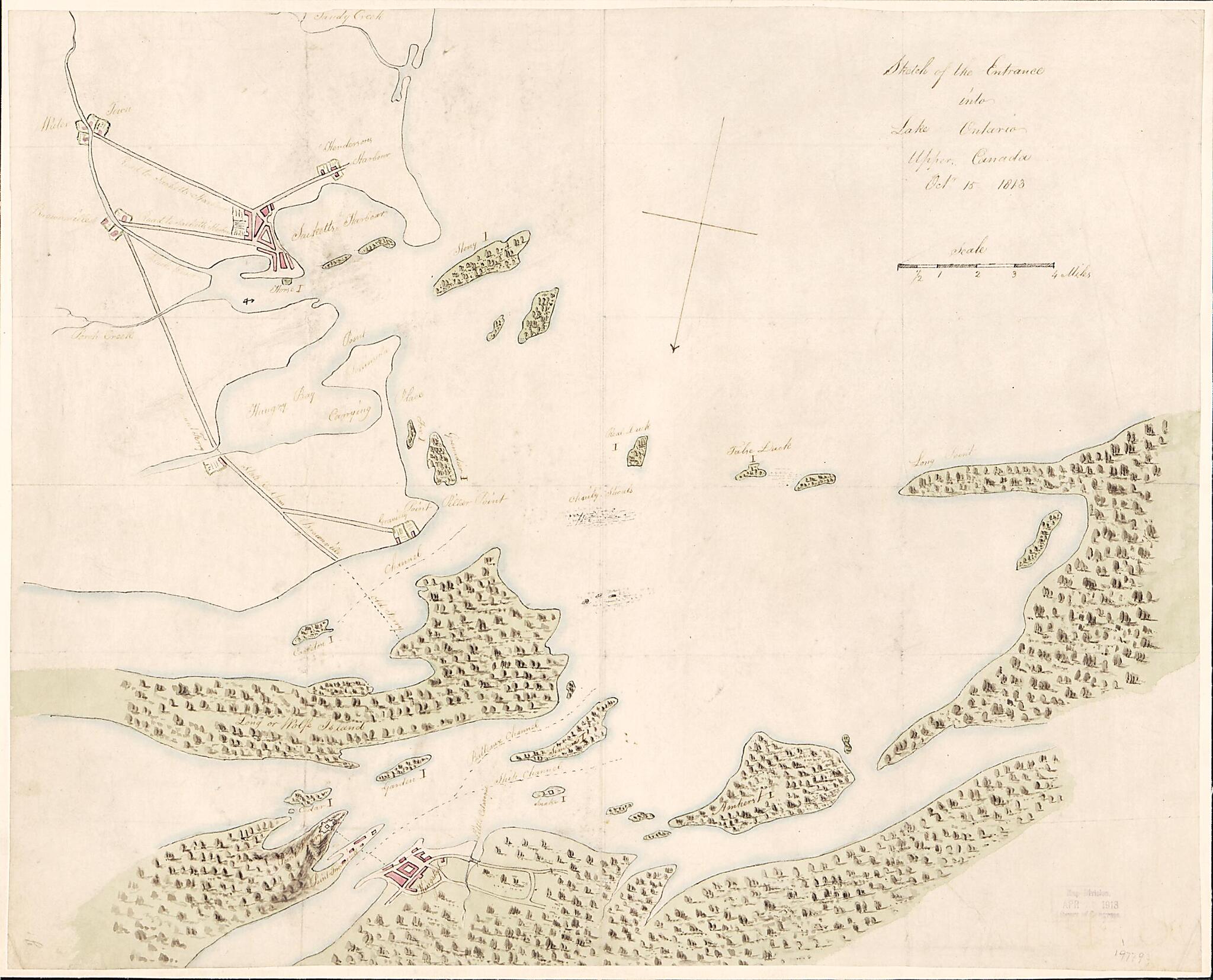 This old map of Sketch of the Entrance Into Lake Ontario, Upper Canada Octr. 15 from 1813 was created by in 1813