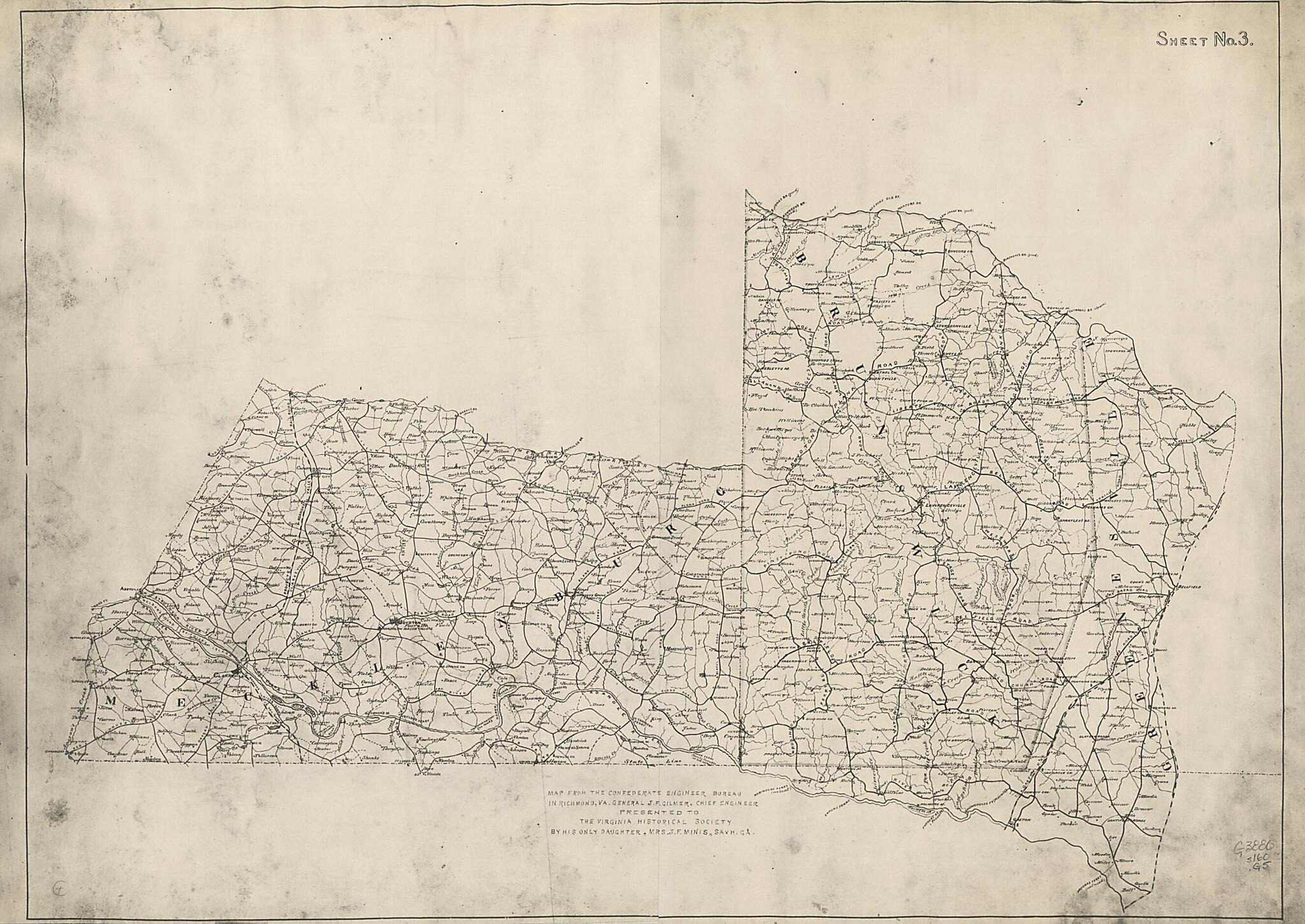 This old map of Preliminary Map of a Part of the South Side of James River (South Side of James River, from 1864) was created by Albert H. (Albert Henry) Campbell, Confederate States of America. Army. Department of Northern Virginia. Chief Engineer&