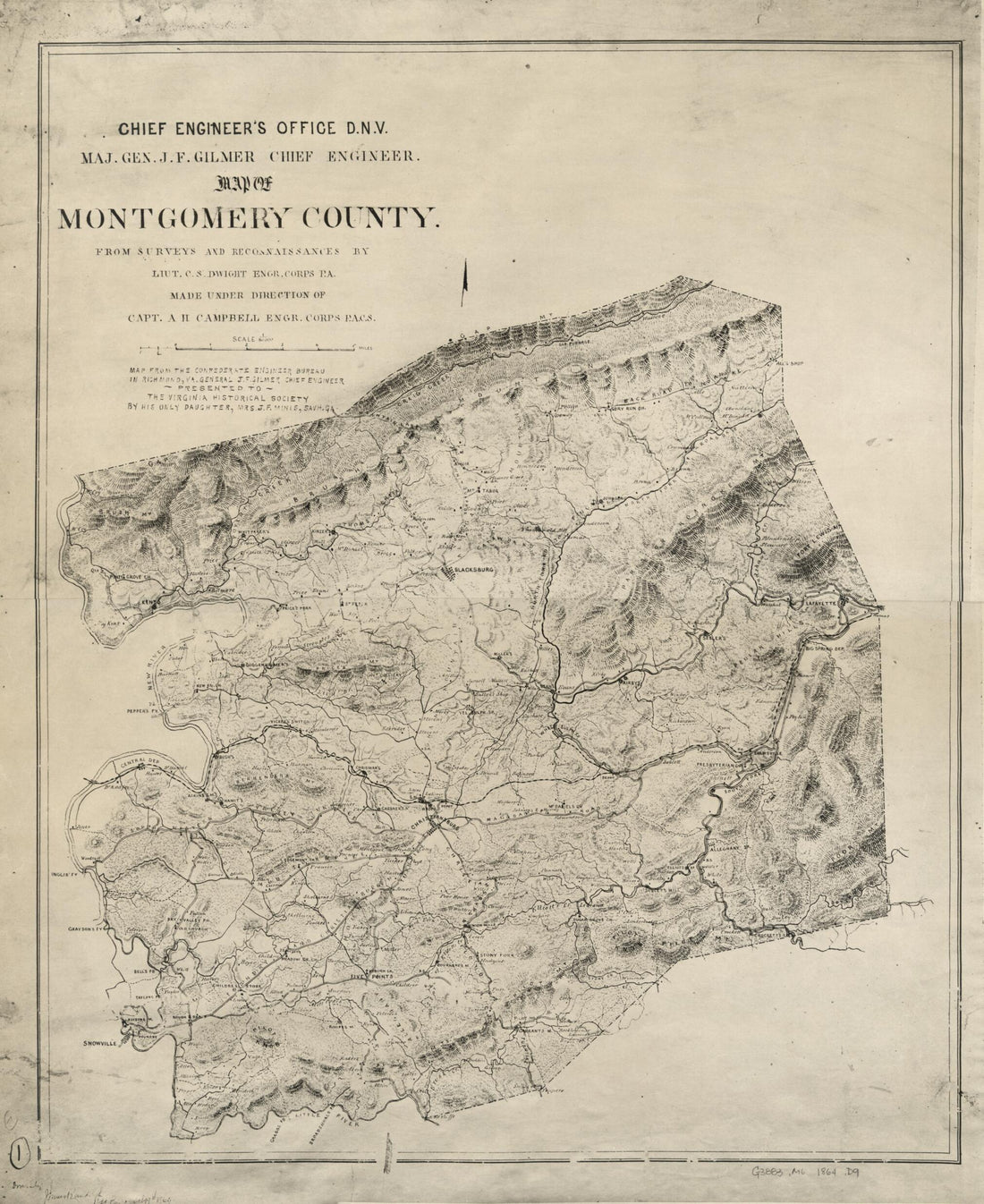 This old map of Map of Montgomery County (Chief Engineer&