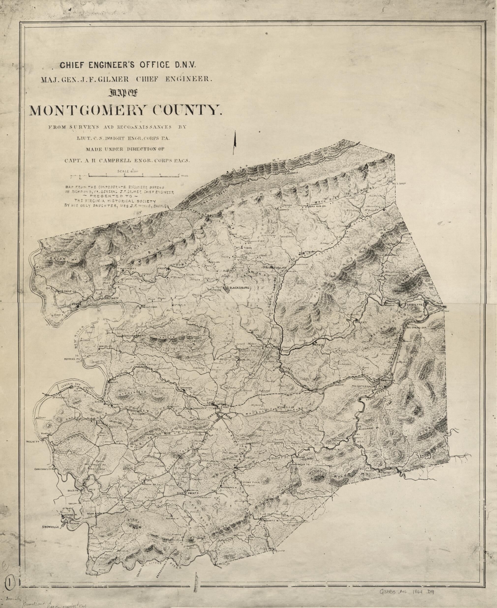 This old map of Map of Montgomery County (Chief Engineer&