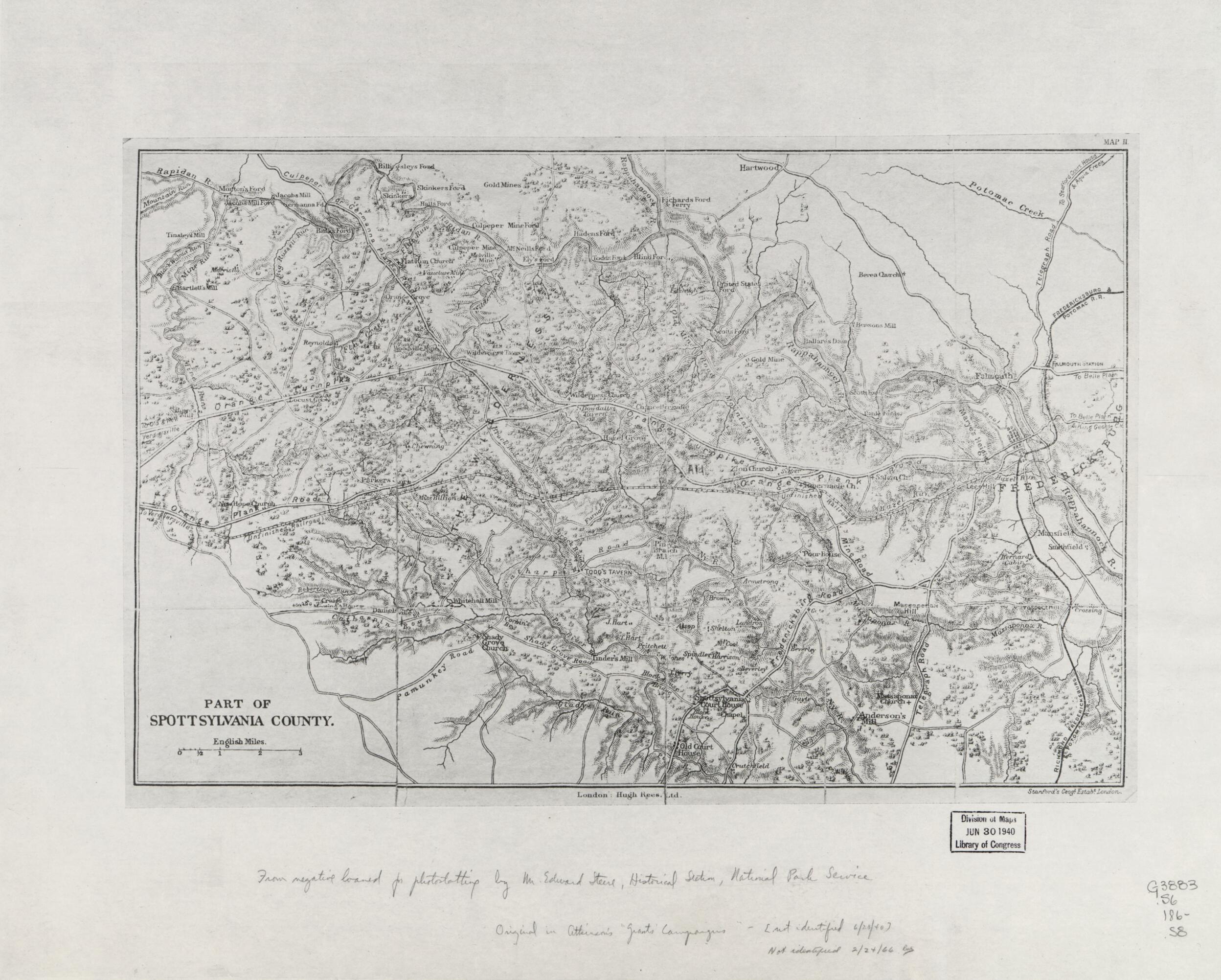 This old map of Part of Spottsylvania sic County. (Part of Spotsylvania County) from 1860 was created by Edward Stanford Ltd in 1860