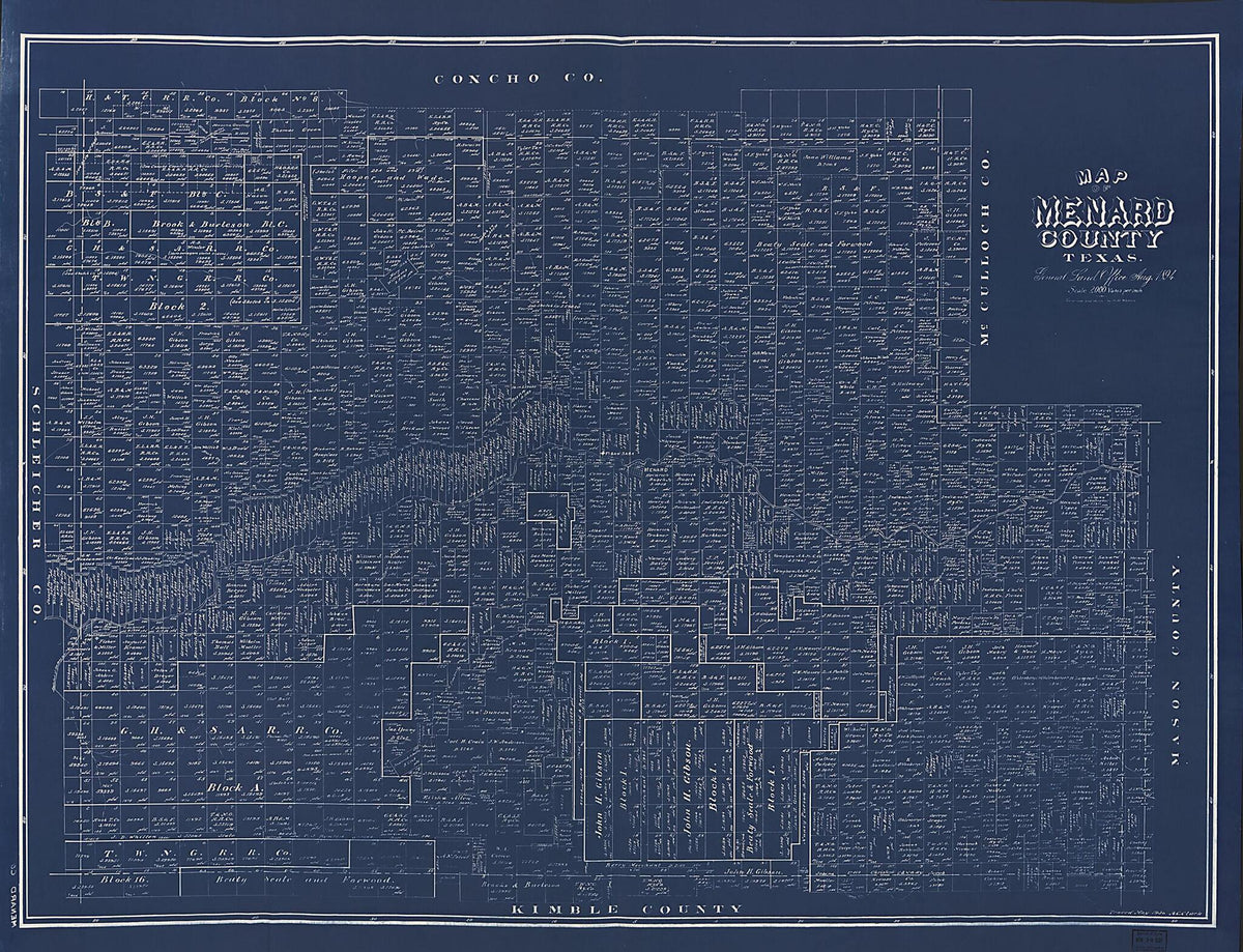 Map of Menard County, Texas 1894 by Relic Map Company