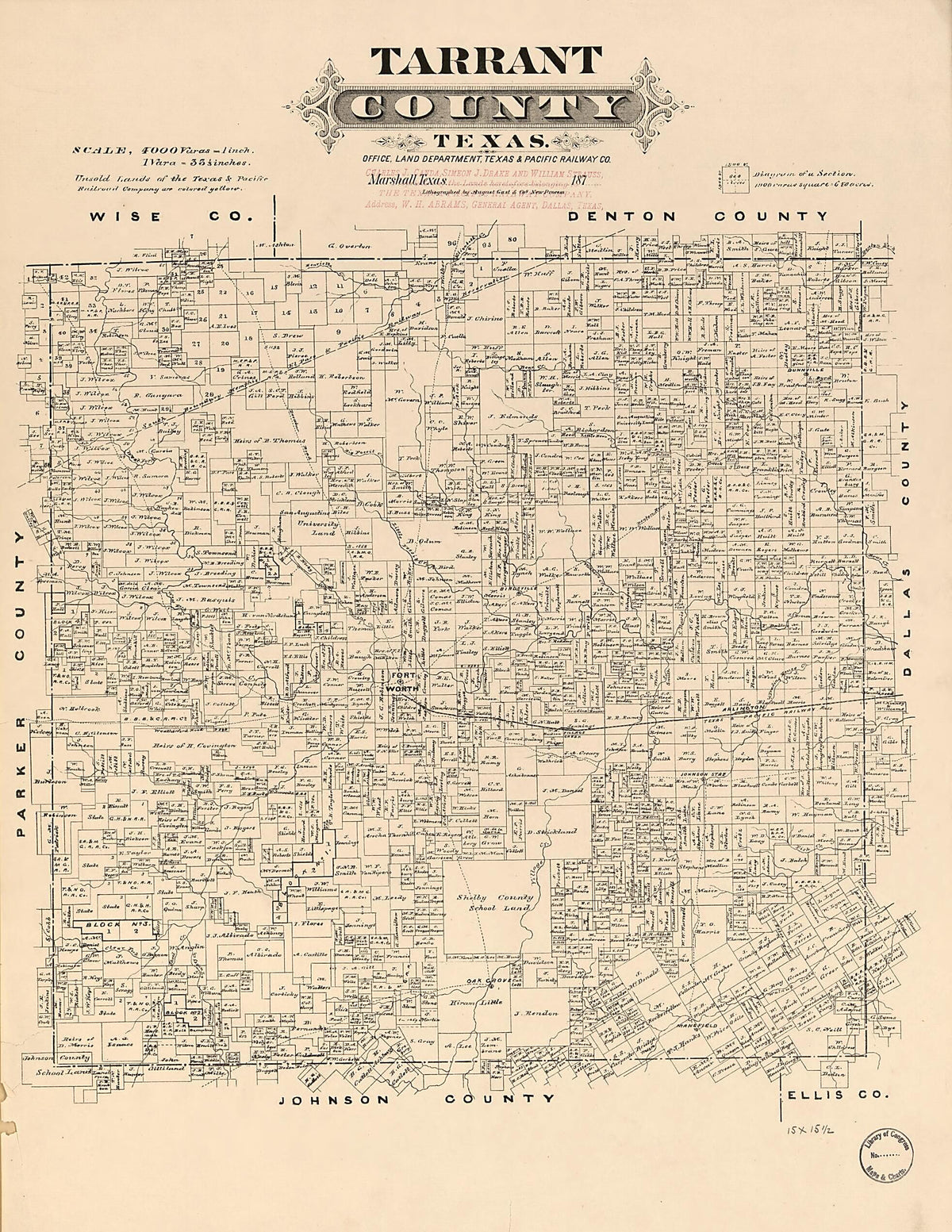 Tarrant County, Texas 1870 by Relic Map Company