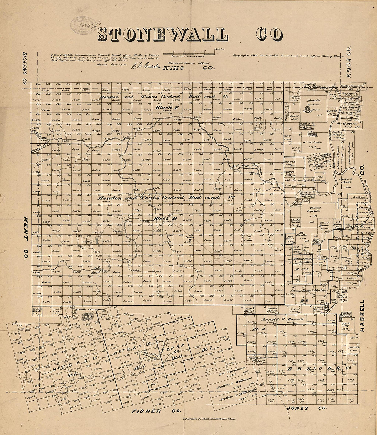 Stonewall County, Texas (Stonewall County, Texas) 1880 by Relic Map Company