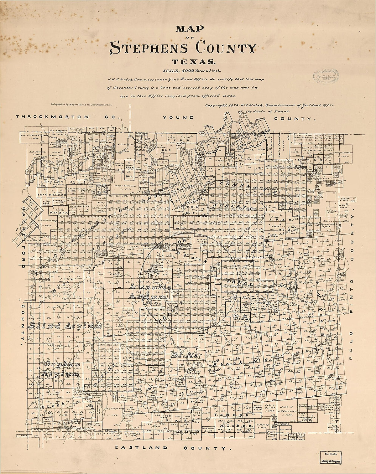Map of Stephens County, Texas 1879 by Relic Map Company