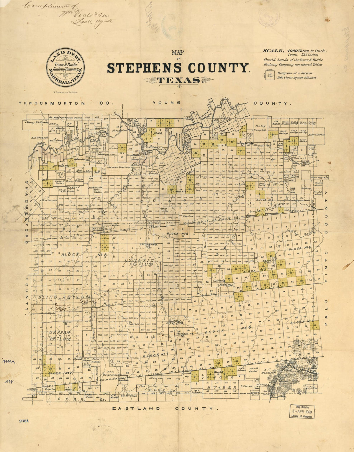 Map of Stephens County, Texas in 1870 by Relic Map Company
