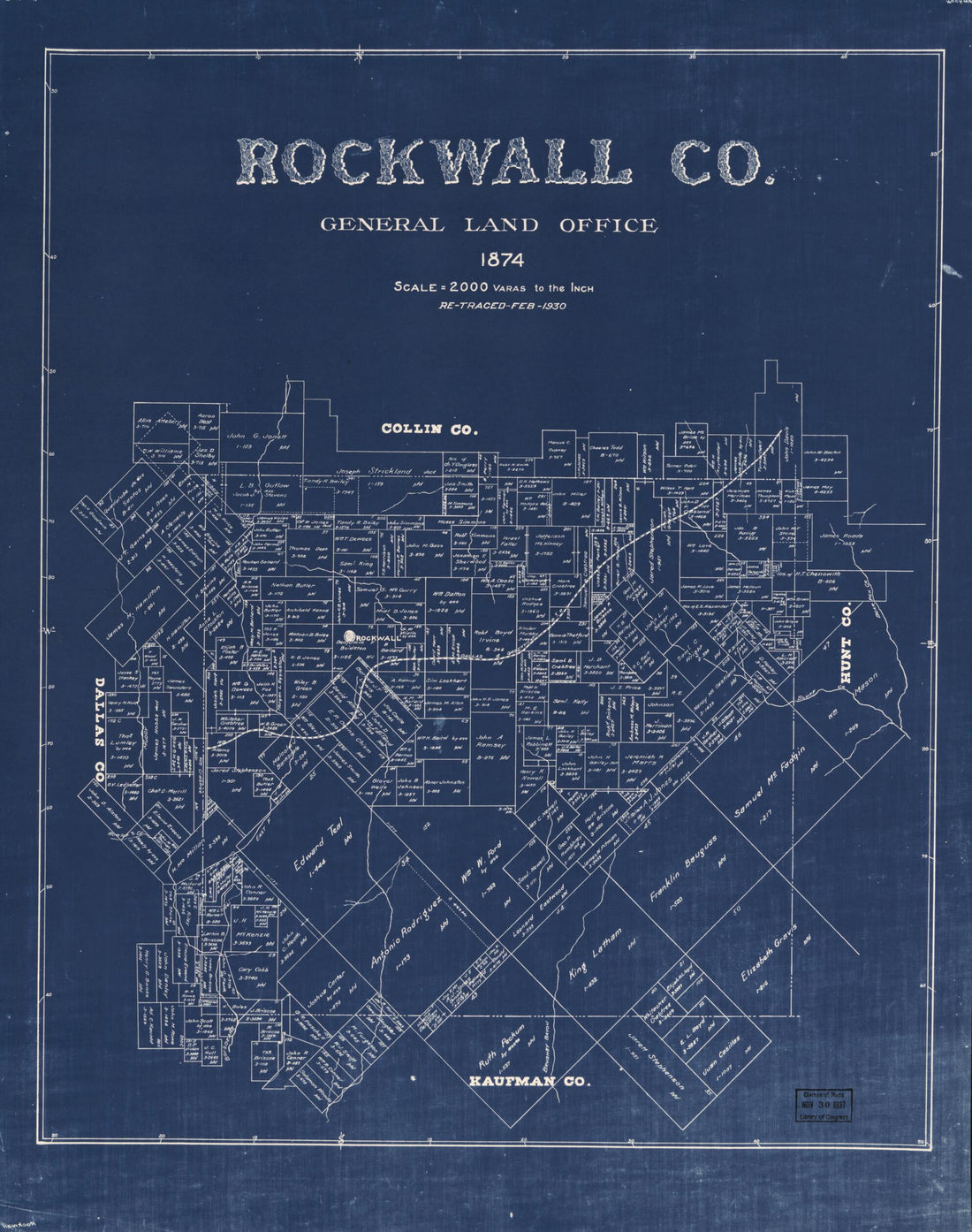 This old map of Rockwall Co. (Rockwall County, Texas) from 1874 was created by Texas. General Land Office in 1874
