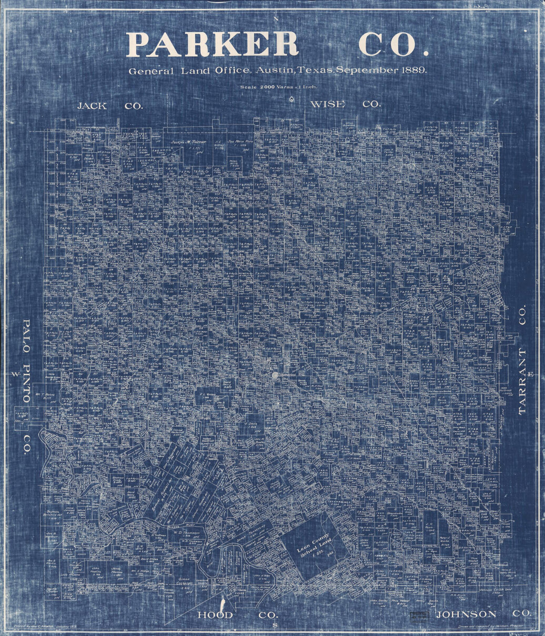 This old map of Parker Co. / Drawn and Compiled by Herman Pressler. (Parker County, Texas) from 1889 was created by Herman Pressler, Texas. General Land Office in 1889