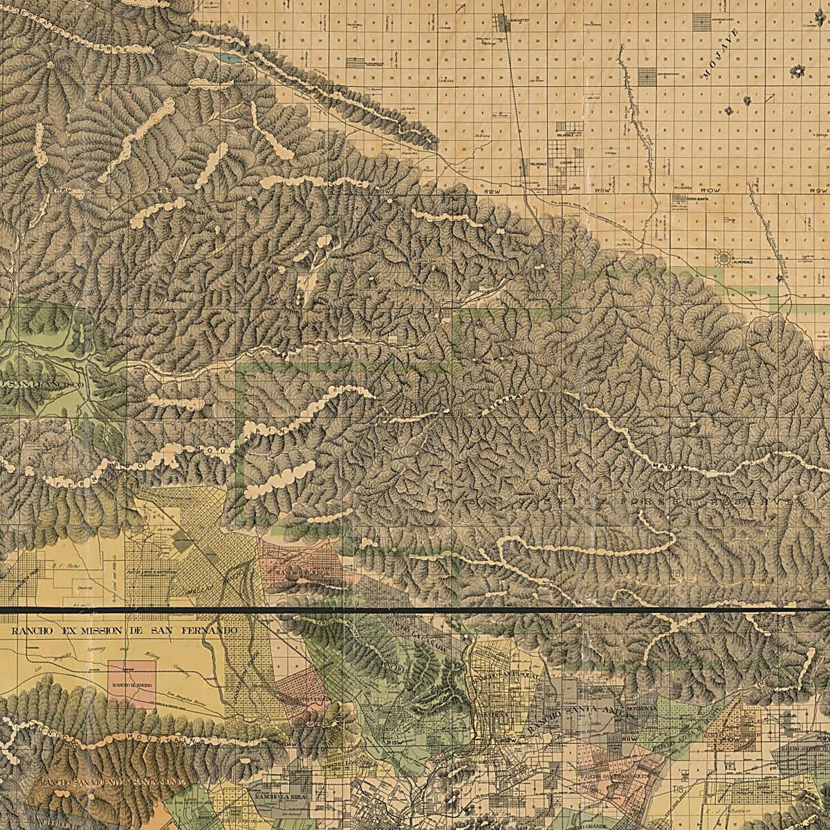 This old map of Official Map of the County of Los Angeles, California : Compiled from the Official Maps from 1898 was created by  Los Angeles Lithographic Co, C. N. Perry, E. T. (Edward T.) Wright in 1898