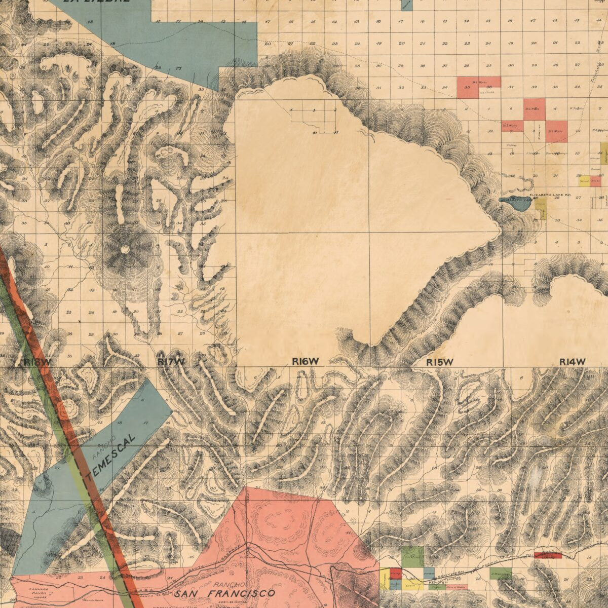 This old map of Official Map of Los Angeles County, California : Compiled Under Instructions and by the Order of the Board of Supervisors of Los Angeles County from 1888 was created by V. J. (Valentine James) Rowan,  Schmidt Label & Litho. Co in 1888
