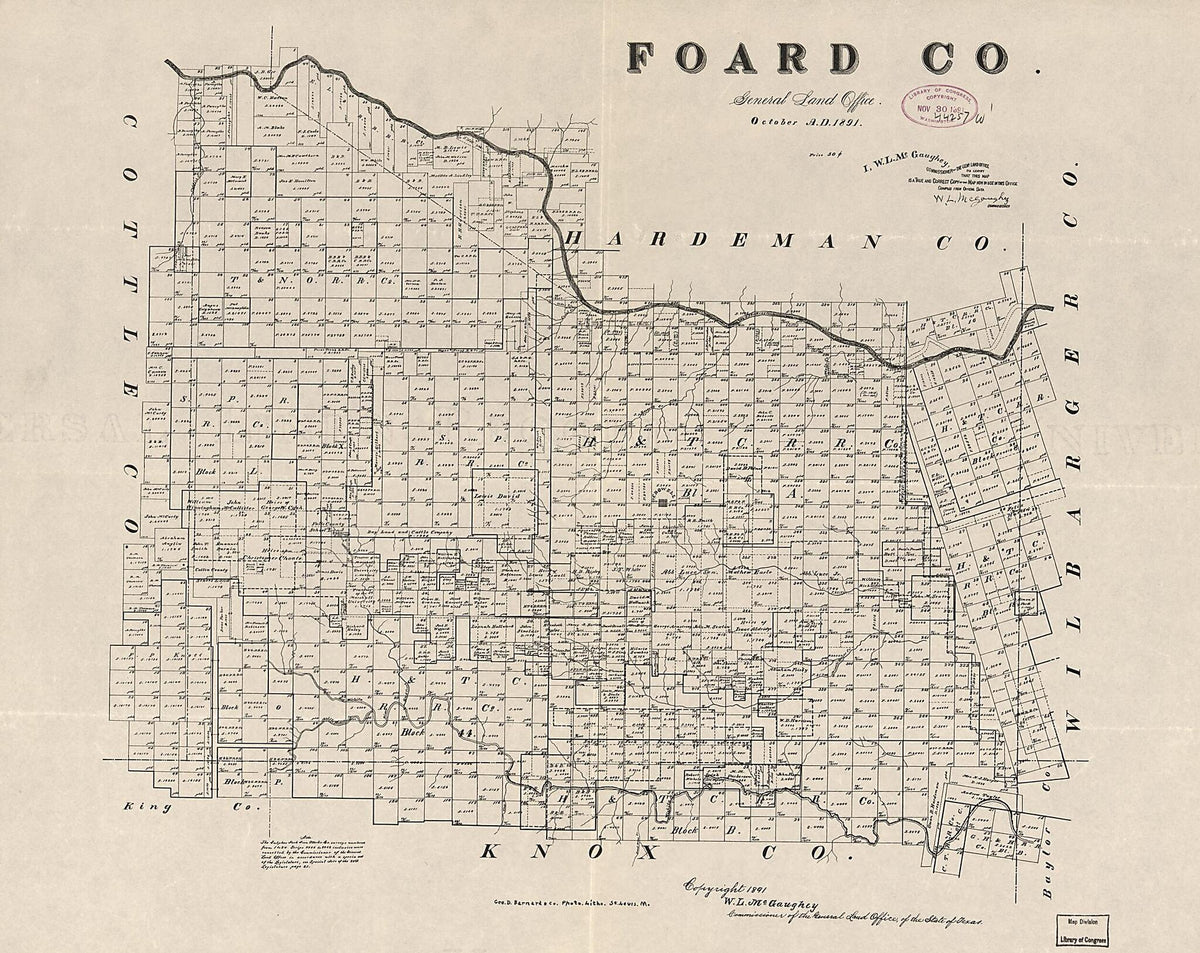 Foard County (Foard County, Texas) 1891 by Relic Map Company