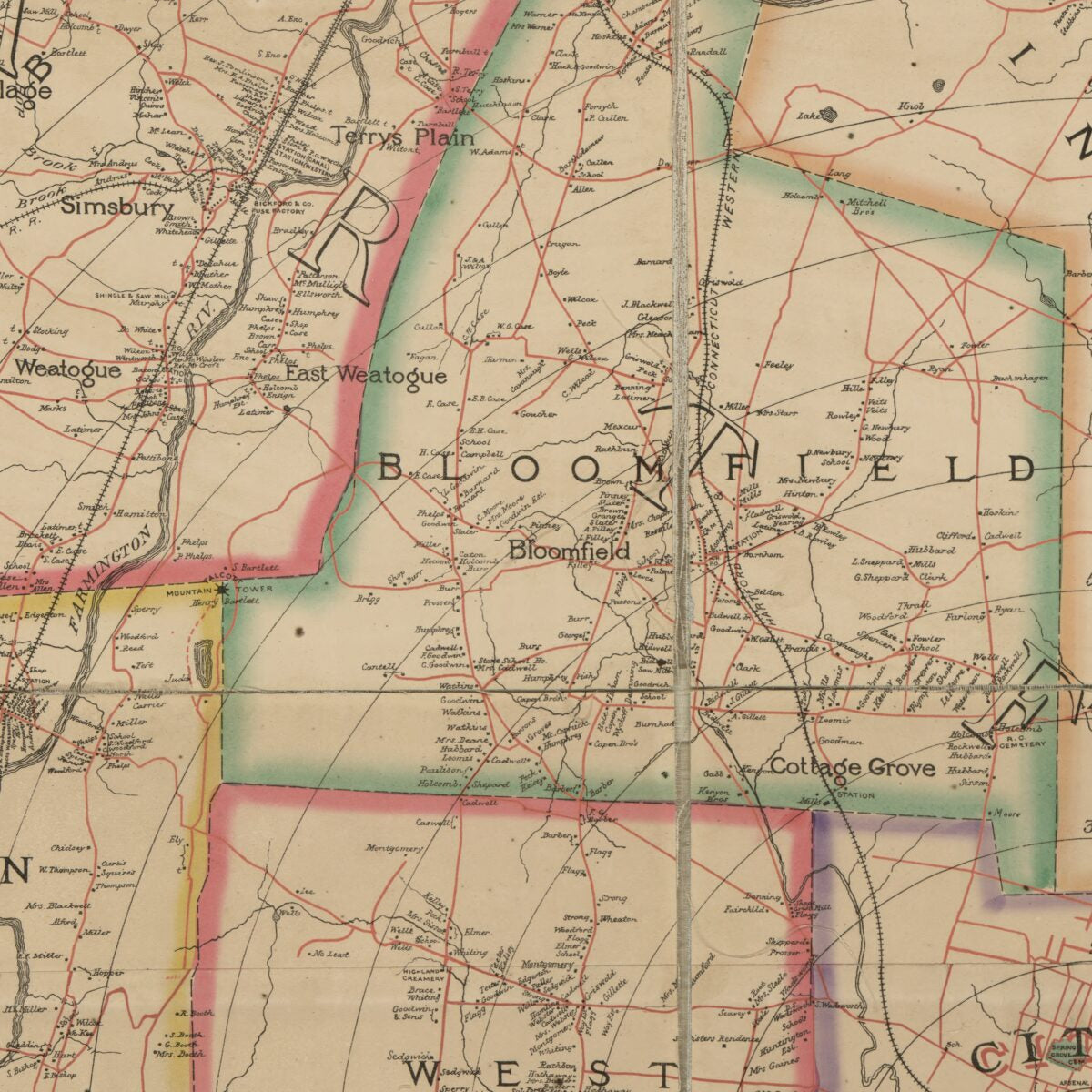 This old map of Driving Chart of Hartford and Vicinity : 15 Miles Around from 1884 was created by  Albert A. Hyde & Co in 1884