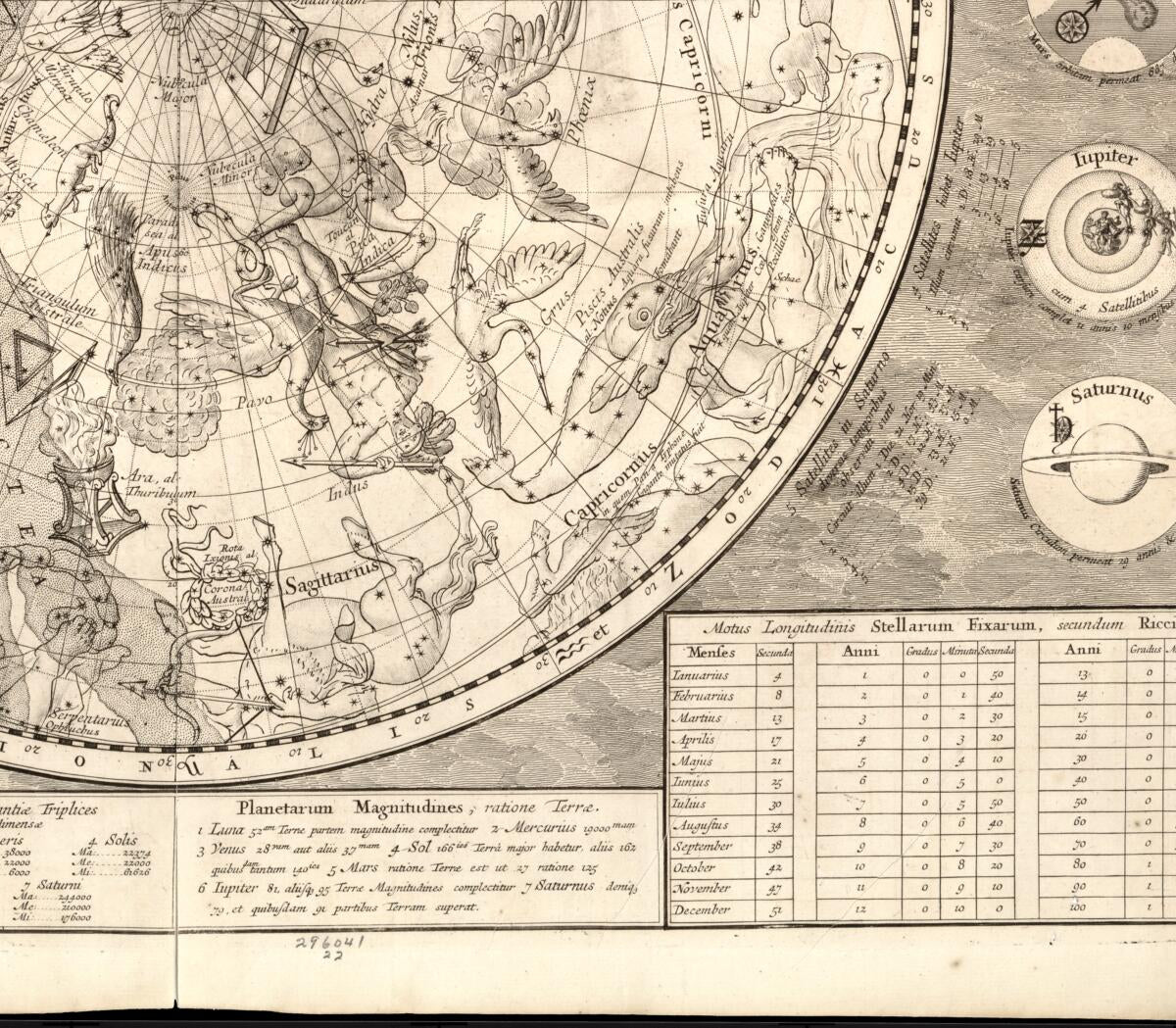 This old map of Planisphaerii Coelestis Hemisphaerium Meridionale : Calculatum Ad Finem Anni MDCC, Pro Aevo XVIII Praesente from 1700 was created by Carel Allard,  Cóvens Et Mortier in 1700