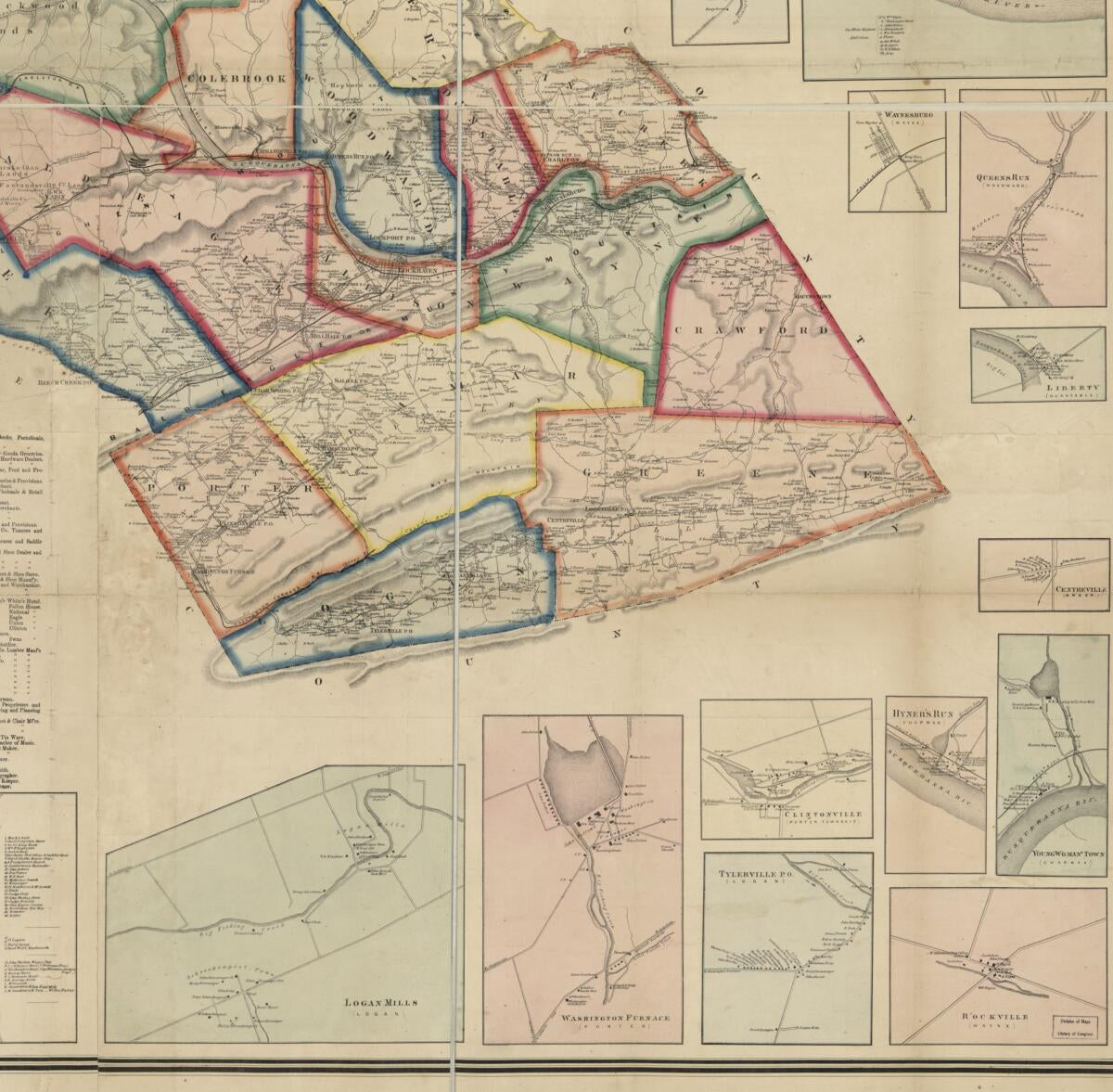 This old map of Map of Clinton County, Pennsylvania : from Actual Surveys from 1862 was created by F. W. (Frederick W.) Beers, K. Volkmar, Henry Francis Walling, Palmer & Co Way in 1862