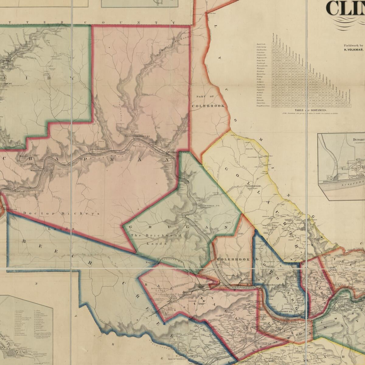 This old map of Map of Clinton County, Pennsylvania : from Actual Surveys from 1862 was created by F. W. (Frederick W.) Beers, K. Volkmar, Henry Francis Walling, Palmer & Co Way in 1862