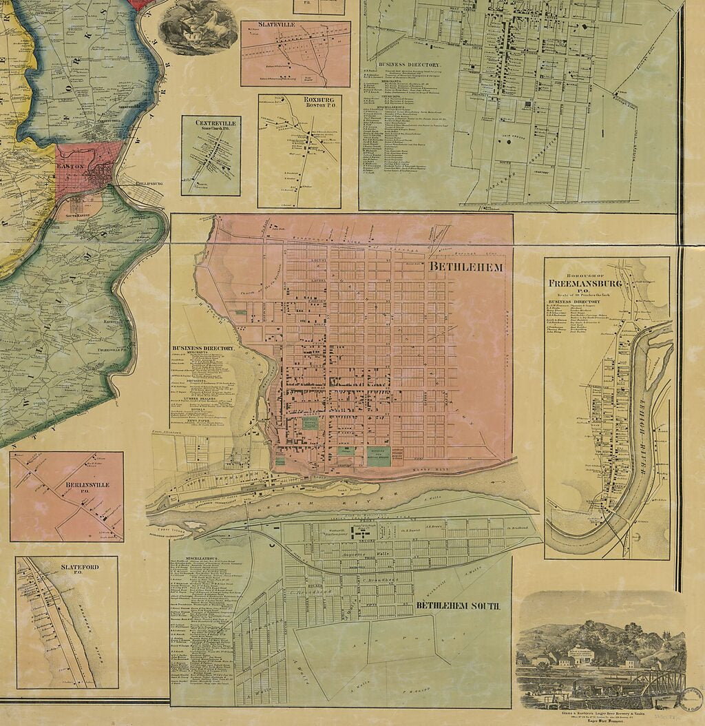 This old map of Map of Northampton County, Pennsylvania : from Actual Surveys from 1860 was created by Griffith Morgan Hopkins, Gallup & Co Smith in 1860
