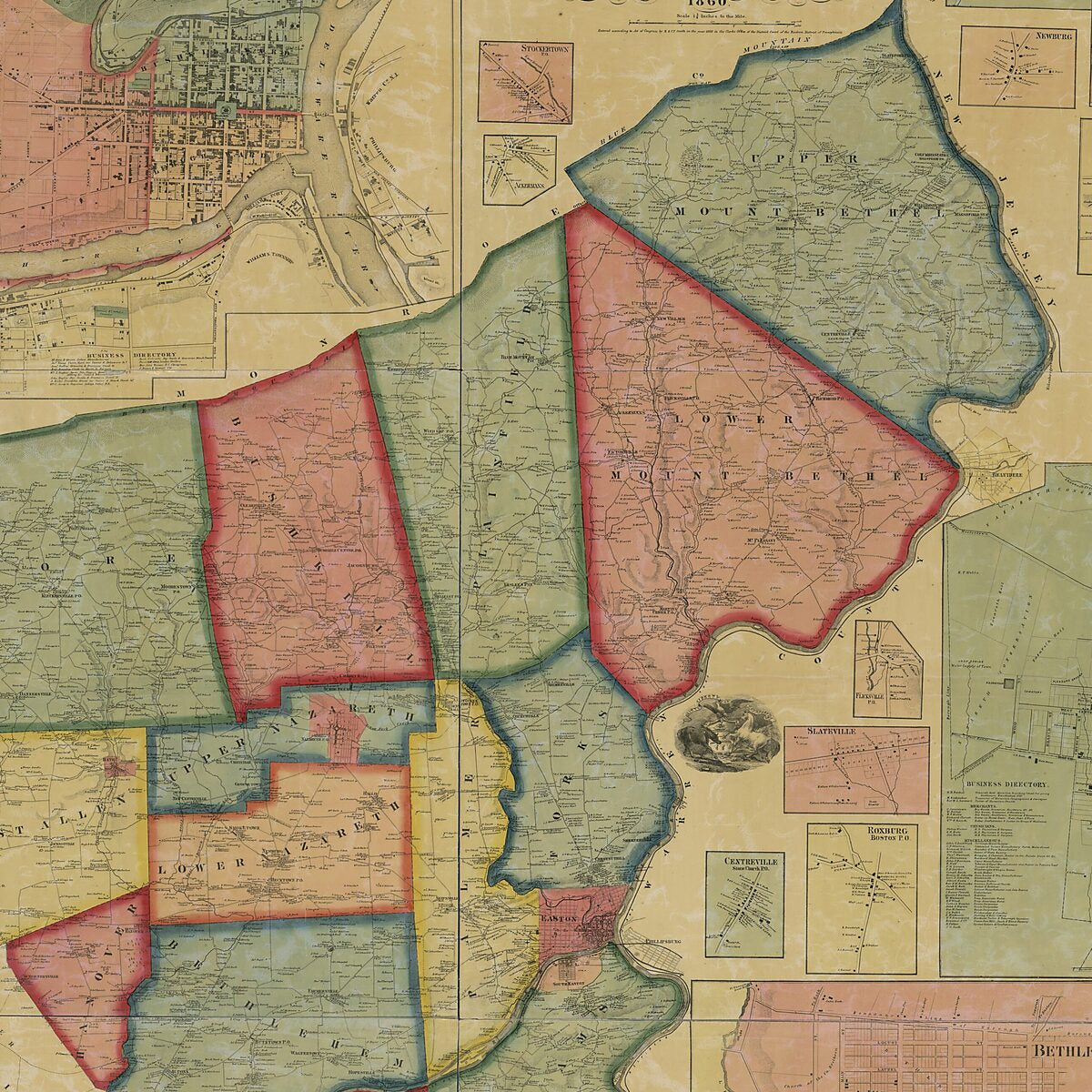 This old map of Map of Northampton County, Pennsylvania : from Actual Surveys from 1860 was created by Griffith Morgan Hopkins, Gallup & Co Smith in 1860
