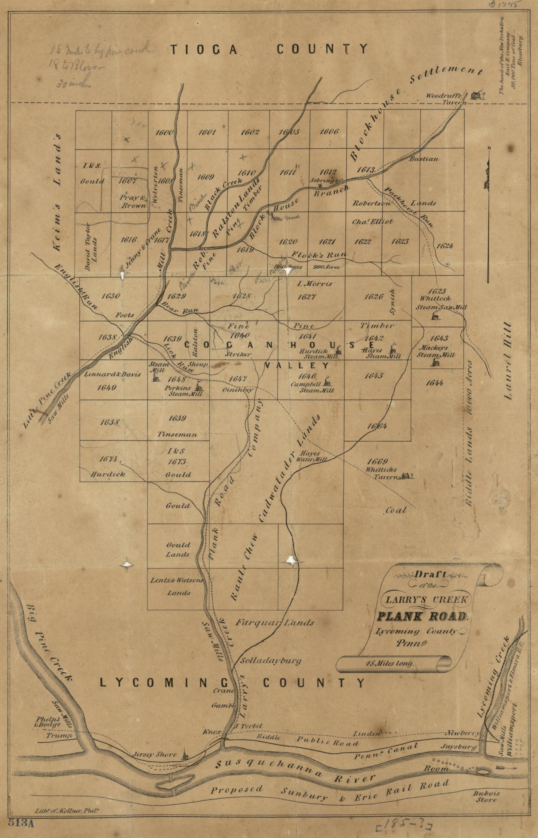 This old map of Draft of the Larry&