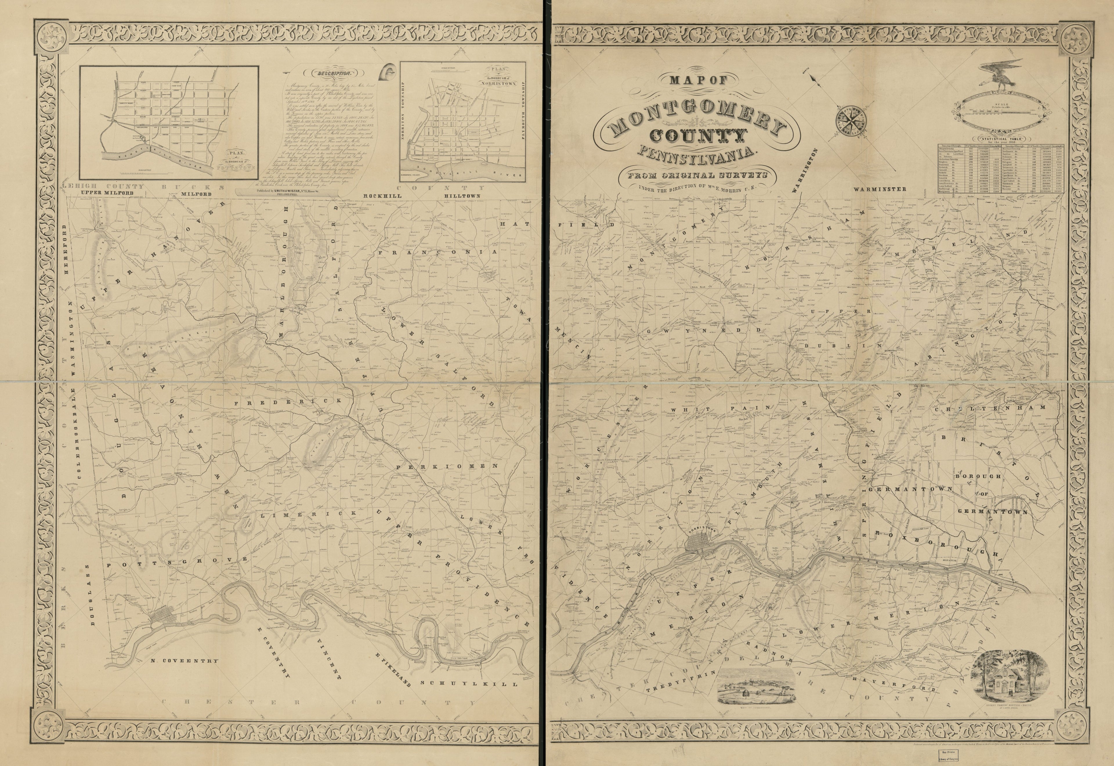 This old map of Map of Montgomery County, Pennsylvania : from Original Surveys from 1849 was created by William E. (William Ellis) Morris, Smith & Wistar in 1849