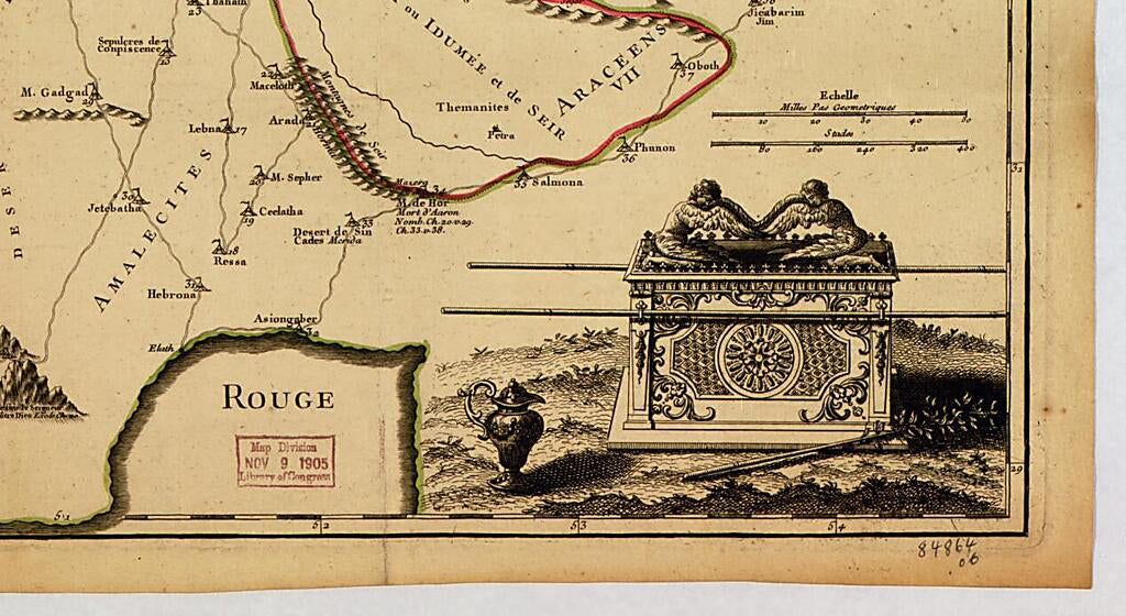 This old map of Terre De Chanaan Ou Terre Promise a Abraham, Et a Sa Posterite De G. Sanson Geographe Du Roy from 1740 was created by Jean Lattré, Gilles Robert De Vaugondy, Guillaume Sanson in 1740