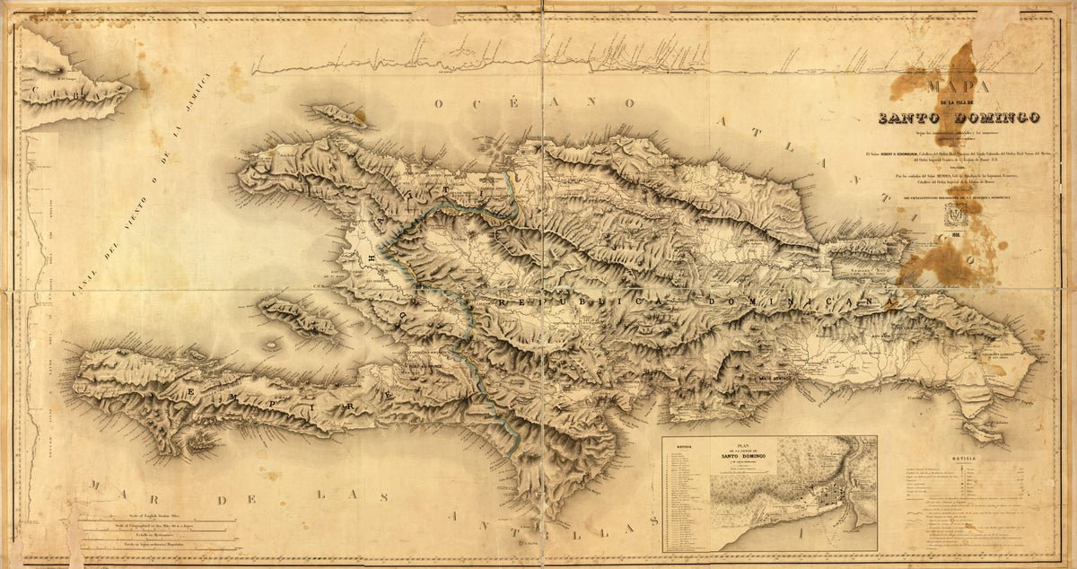 Mapa De La Isla De Santo Domingo in 1858 by Relic Map Company