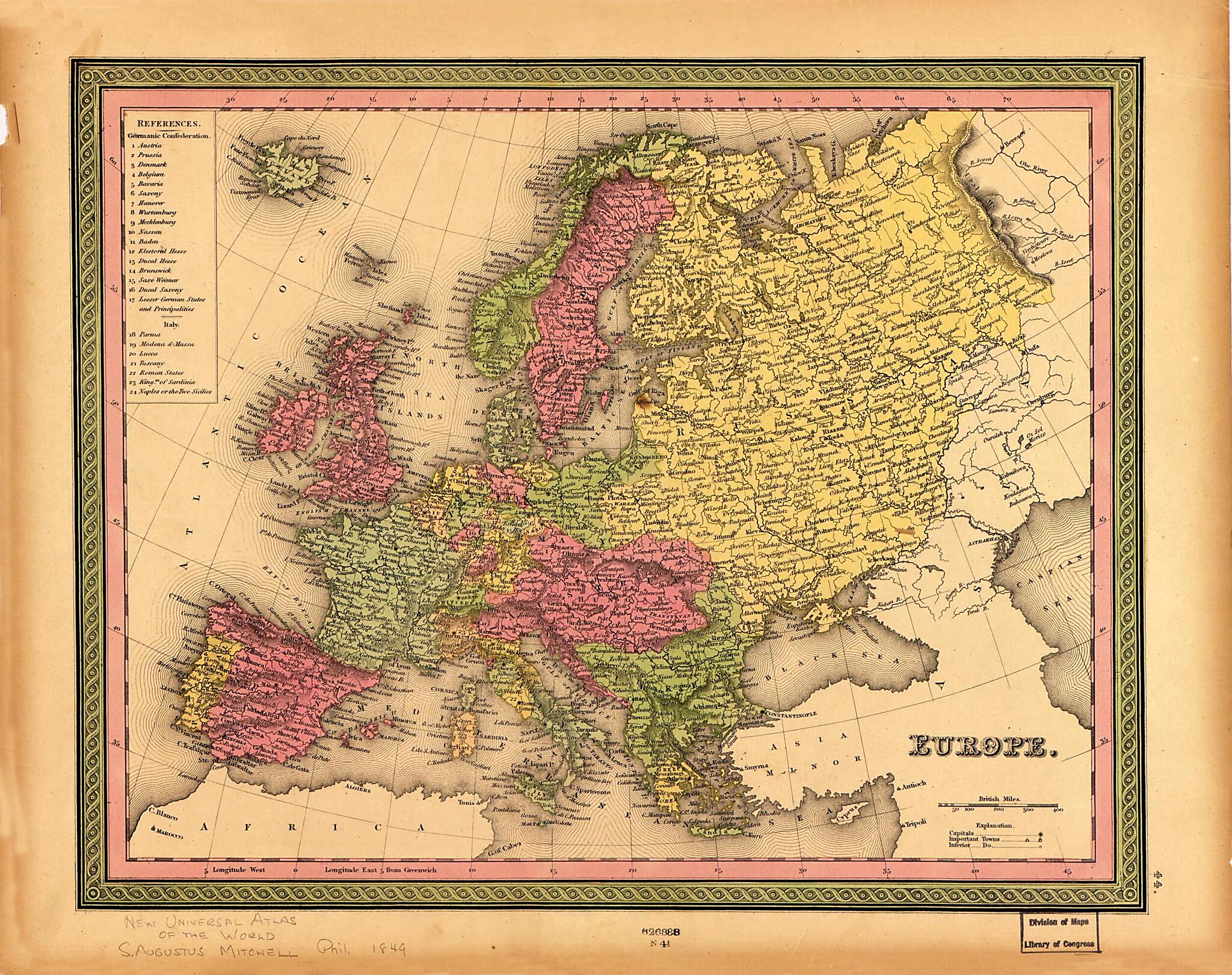 Europe 1849 by Relic Map Company