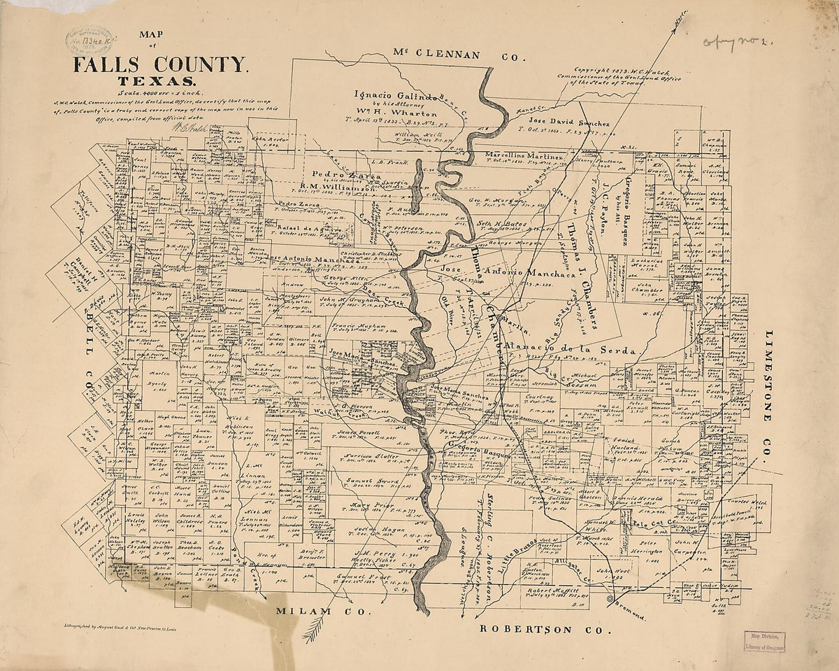 Map of Falls County, Texas 1879 by Relic Map Company