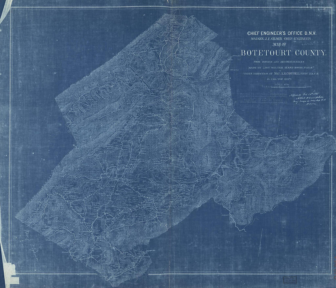 This old map of Map of Botetourt County from 1865 was created by Albert H. (Albert Henry) Campbell, Confederate States of America. Army. Department of Northern Virginia, Jeremy Francis Gilmer, Walter Izard, Louisa Porter Minis, United States Military A