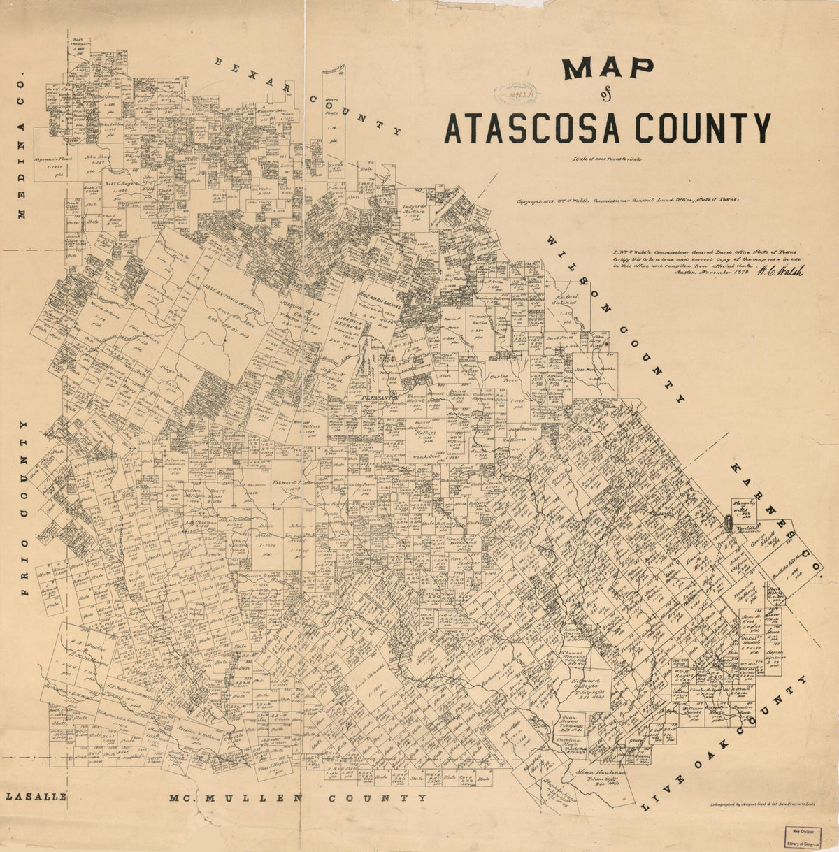 Map of Atascosa County 1879 by Relic Map Company