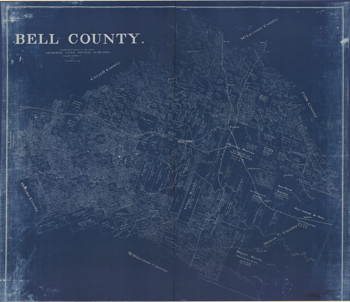 Bell County 1896 by Relic Map Company