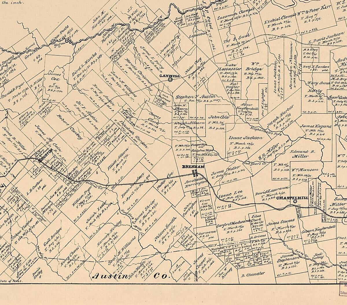 This old map of Map of Washington County, Texas from 1879 was created by  August Gast & Co,  Texas. General Land Office, W. C. (William C.) Walsh in 1879