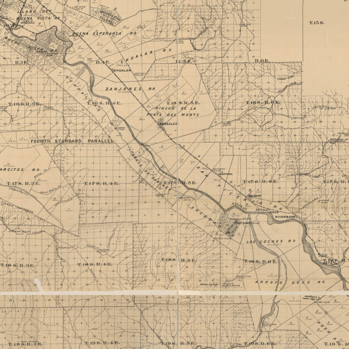 This old map of Official Map of Monterey County, California, from 1898 was created by Lou G. Hare,  W.B. Walkup & Co in 1898